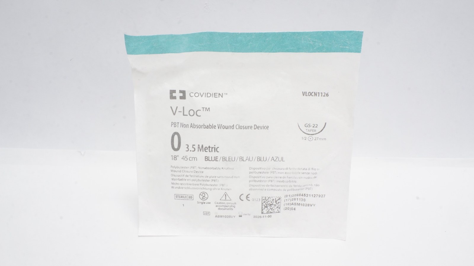 Covidien VLOCN1126 V-Loc 0 3.5 Metric 18" Blue GS-22