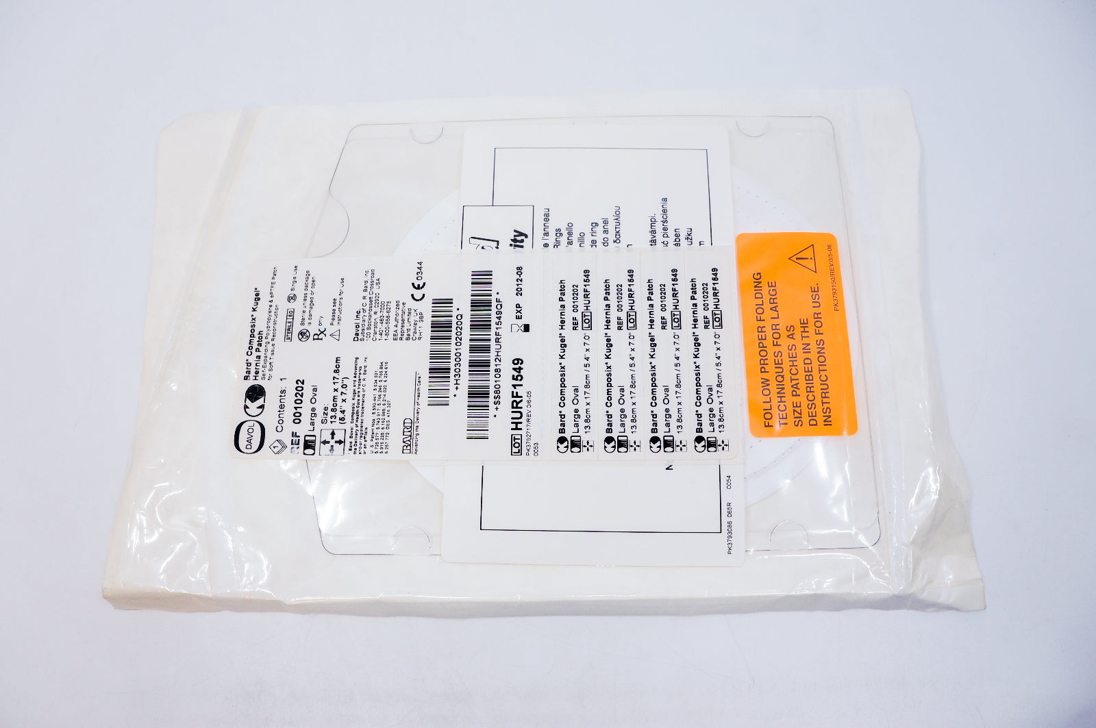 Bard 0010202 Davol Composix Hernia Patch 5.4inch x 7.0inch (x)