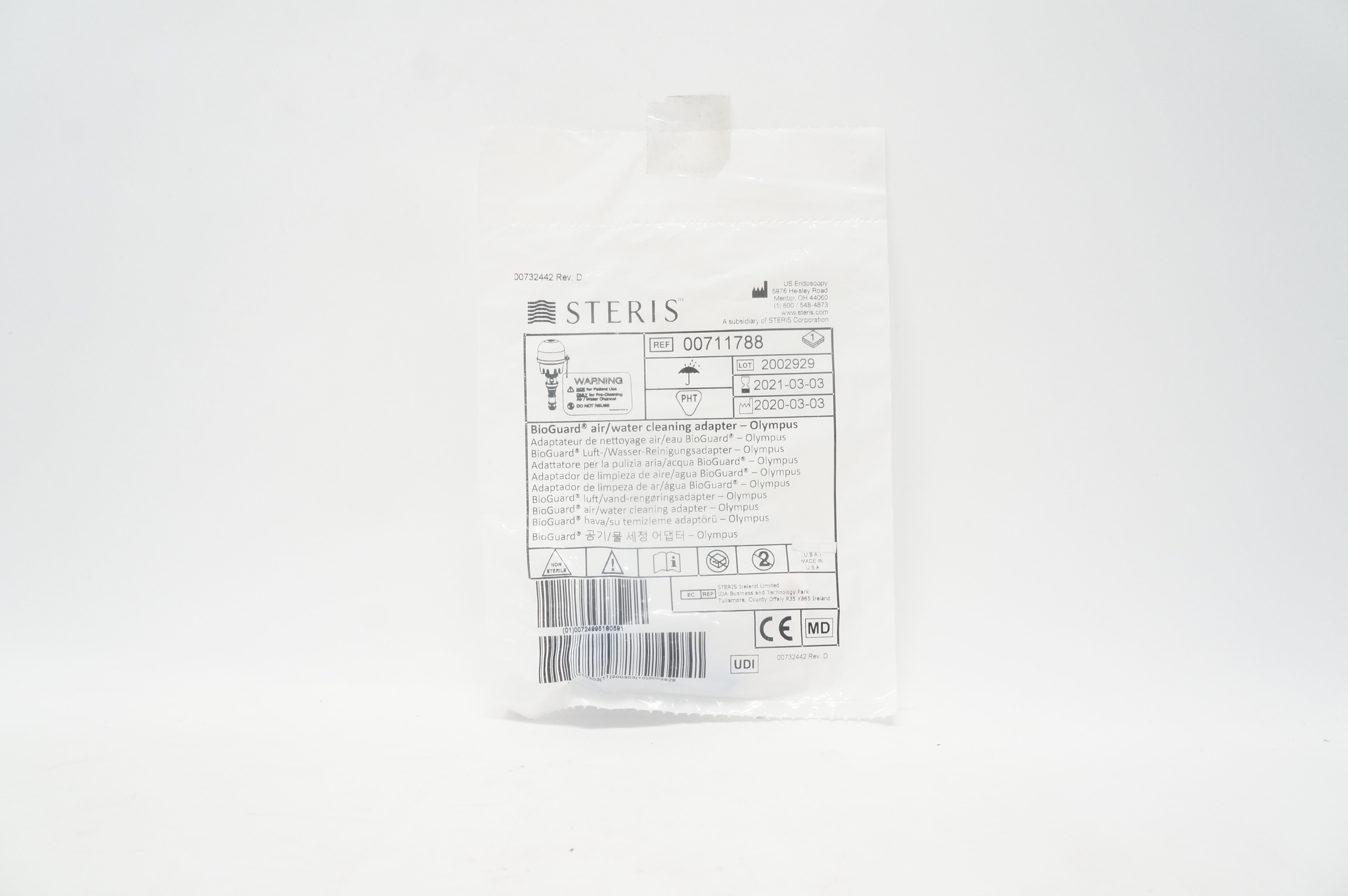 US Endoscopy 00711788 Steris BioGuard Air/Water Cleaning Adapter - Olympus (x)