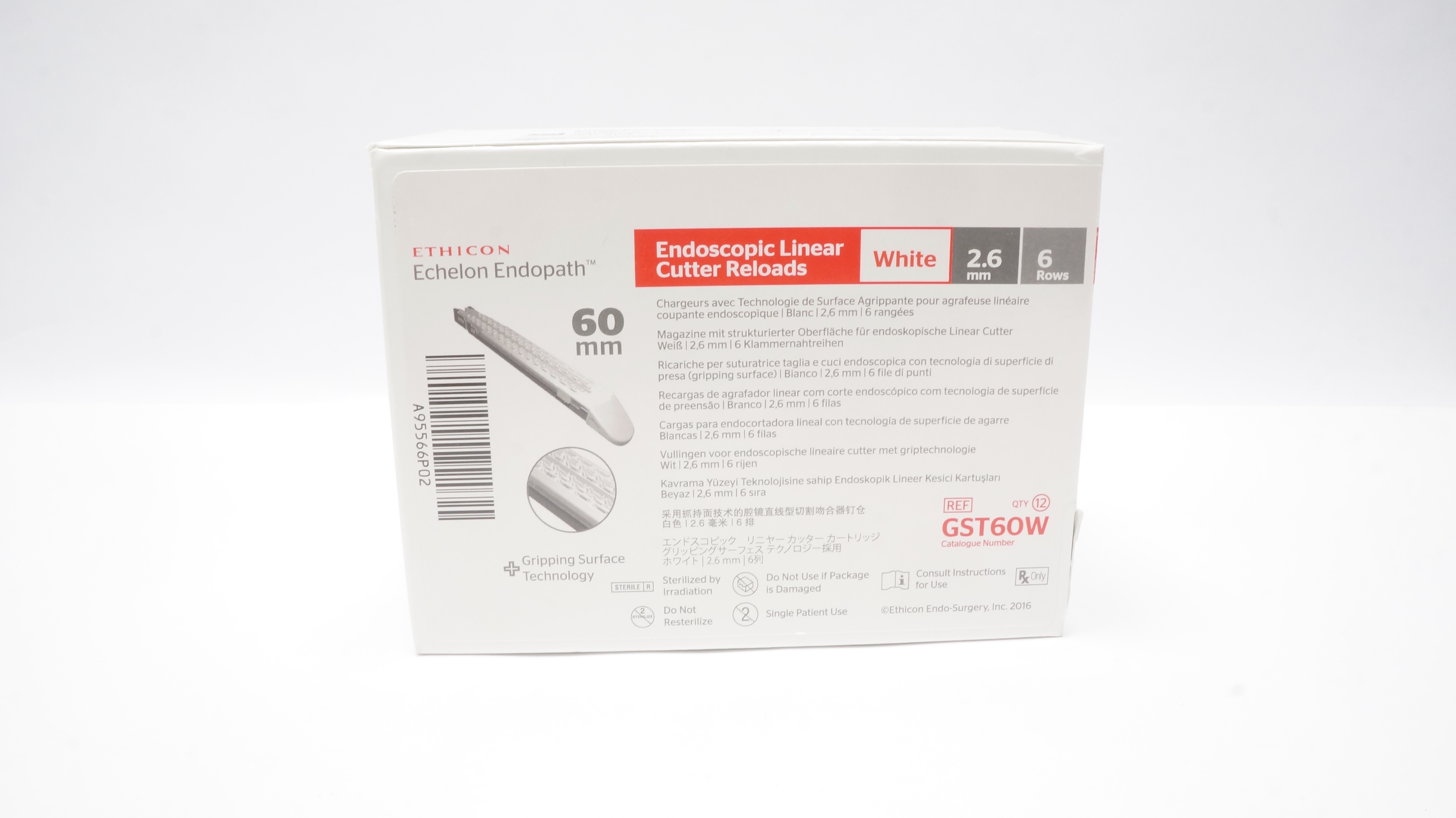 Ethicon GST60W Endopath Echelon Reloads 2.6mm x 60mm 6 Rows - Box of 11