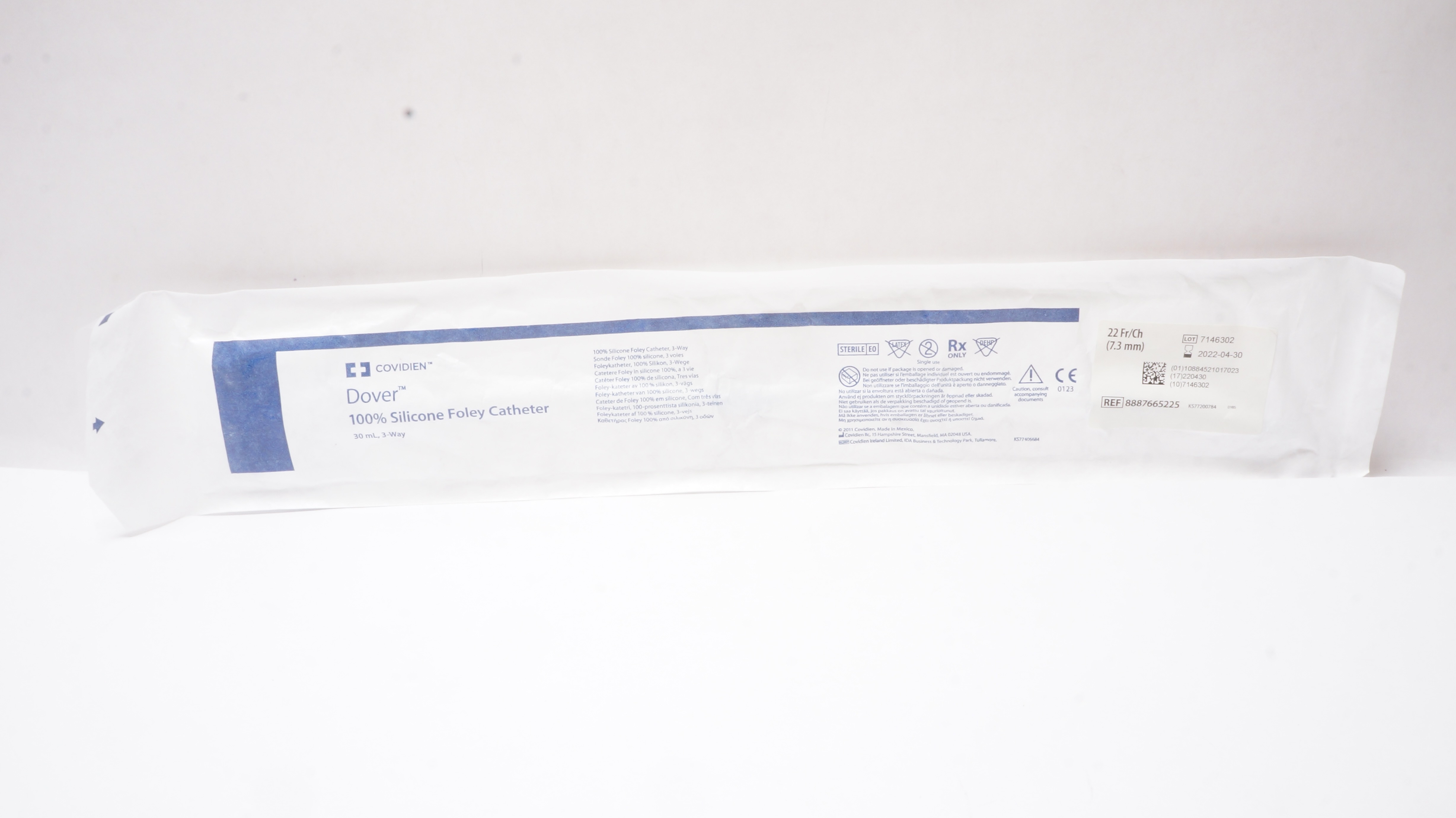 Covidien 8887665225 Dover 100% Silicone Foley Cath. 30mL 3-Way 22Fr/Ch (x)