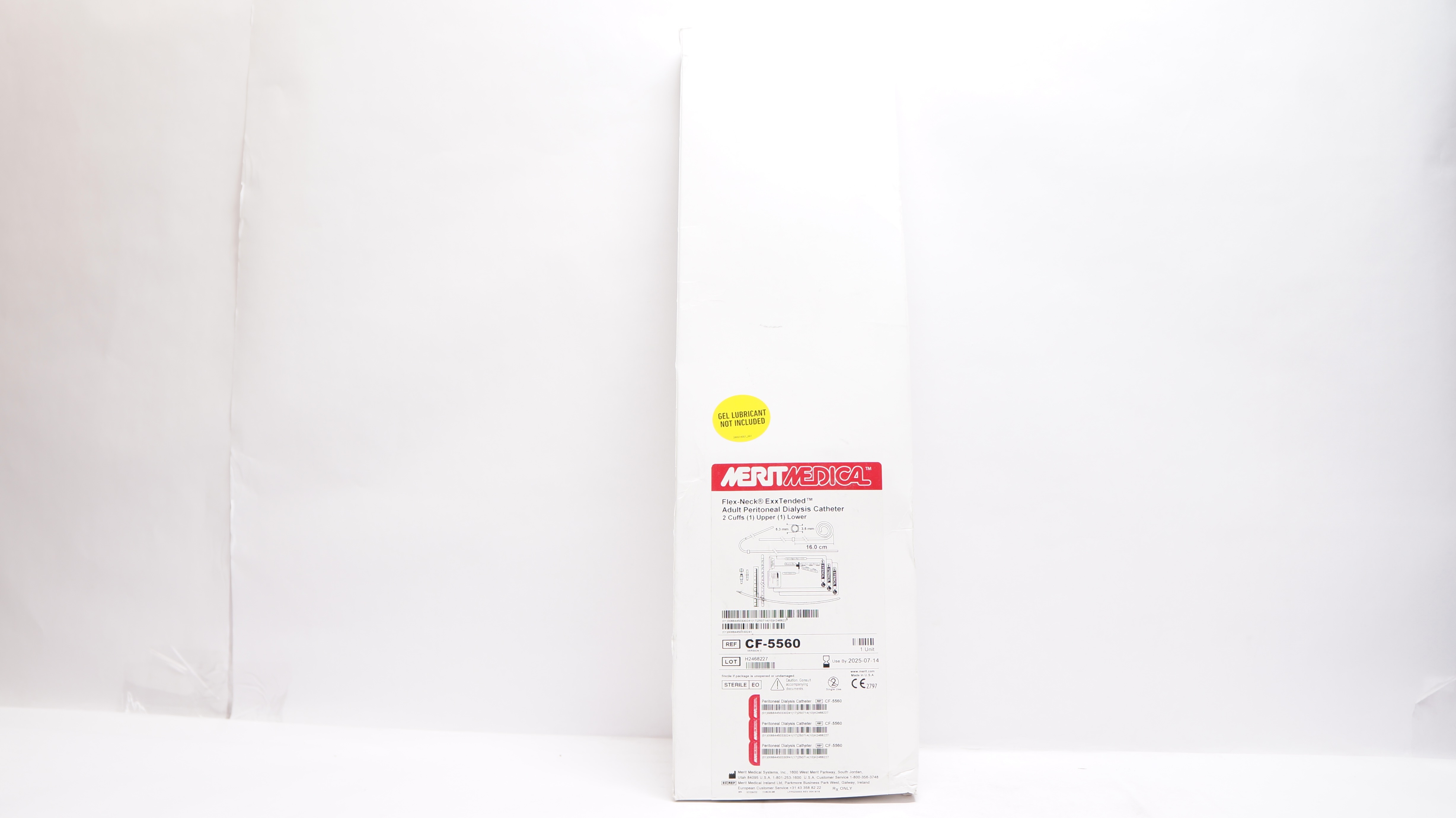 MeritMedical CF-5560 Peritoneal Dialysis Cath. Coiled, Adult 16.0 x 62.0cm