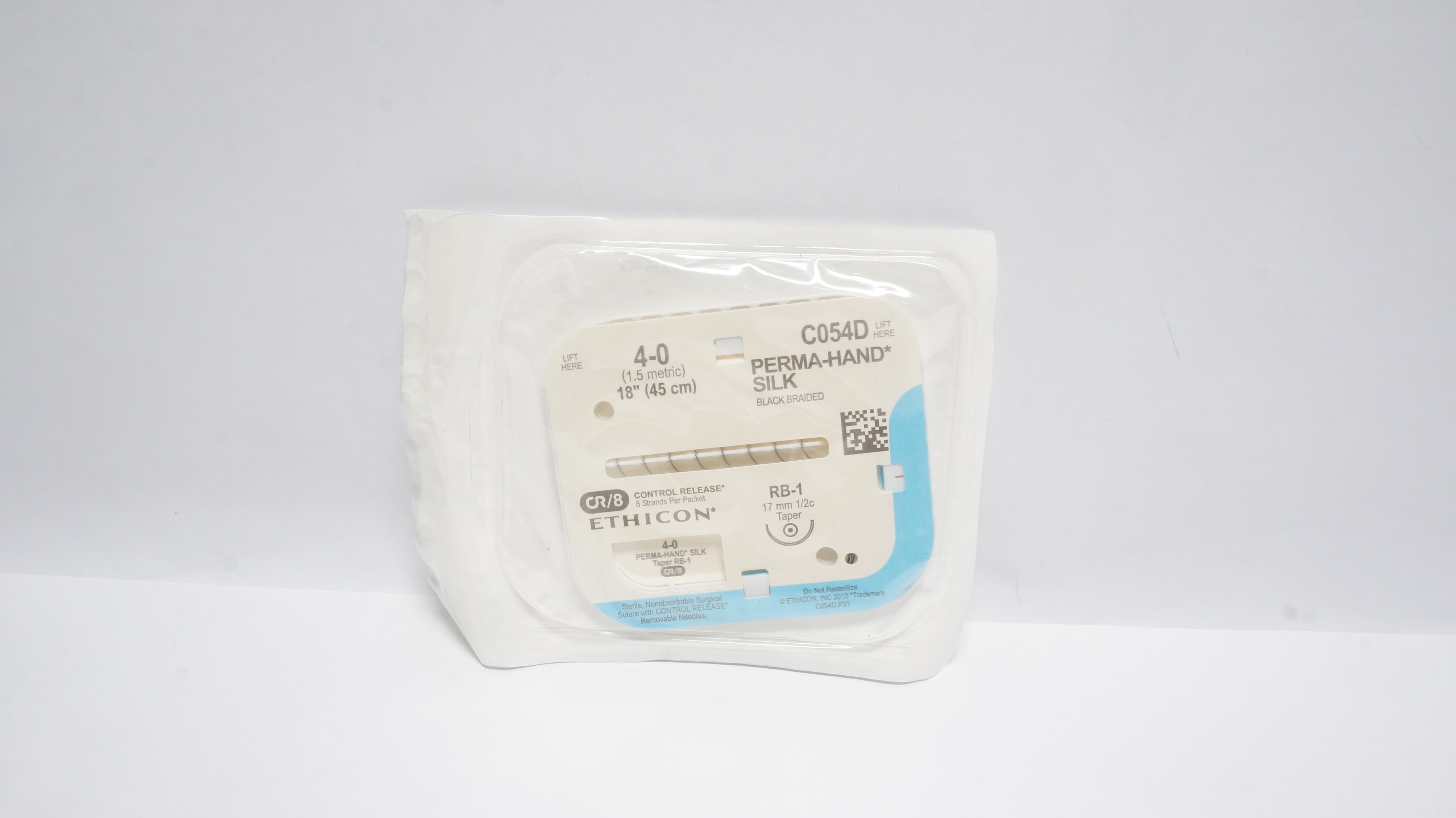 Ethicon C054D 4-0 PERMA-HAND SILK Surgical Stre RB-1 17mm 1/2c Taper, 18inch (x)