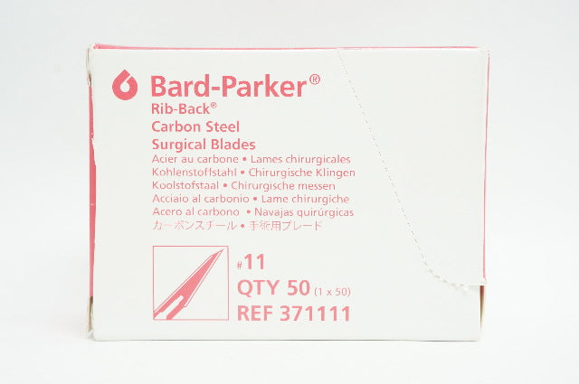 Aspen 371111 Bard-Parker Rib-Back Carbon Steel Surgical Blades #11 - Box of 27