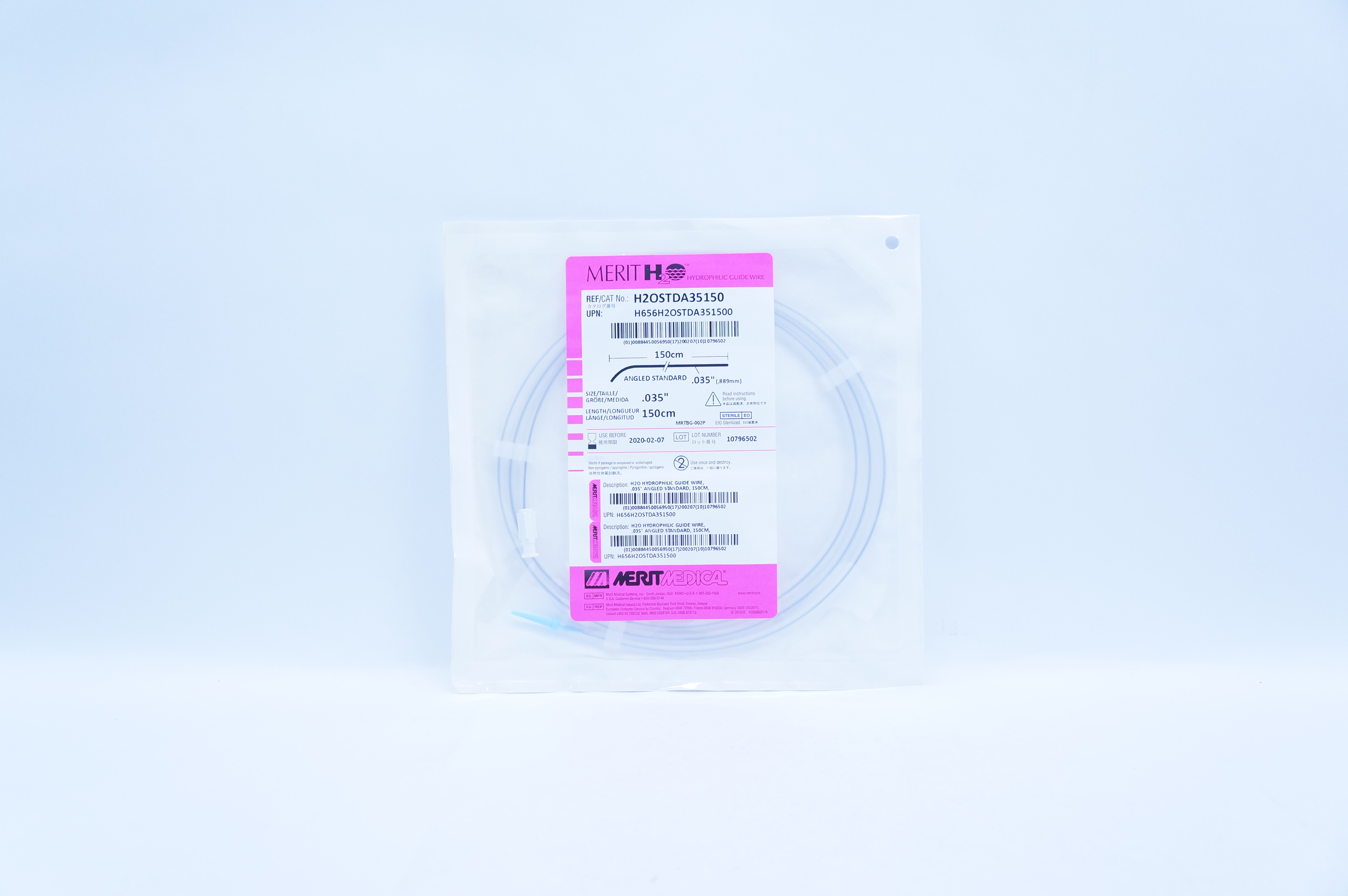 Merit Medical H2OSTDA35150 H2O Hydrophilic Guide Wire .035inch x 150cm (x)