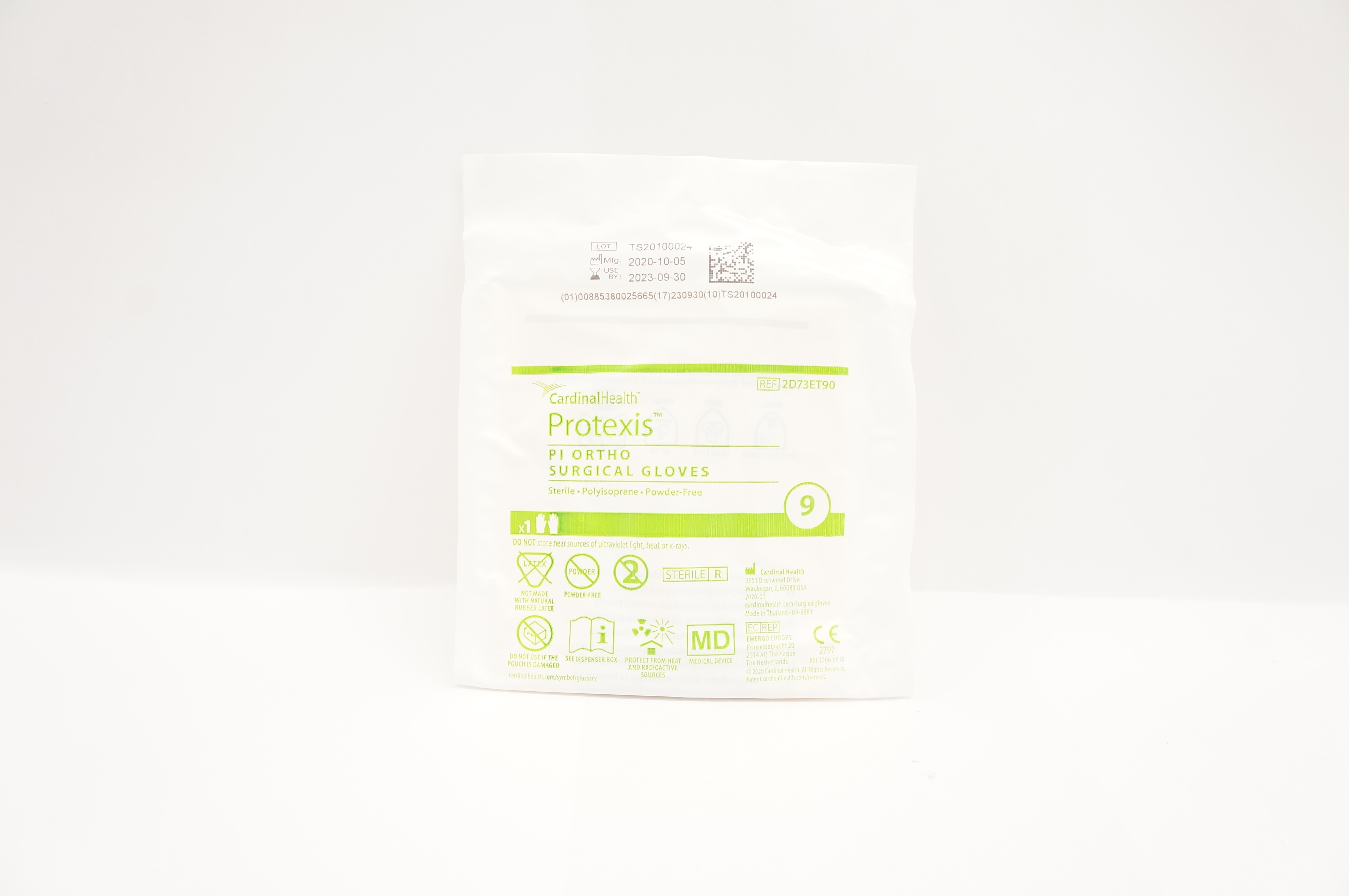Cardinal Health 2D73ET90 Protexis PI Ortho Polyisoprene Surgical Gloves Size 9