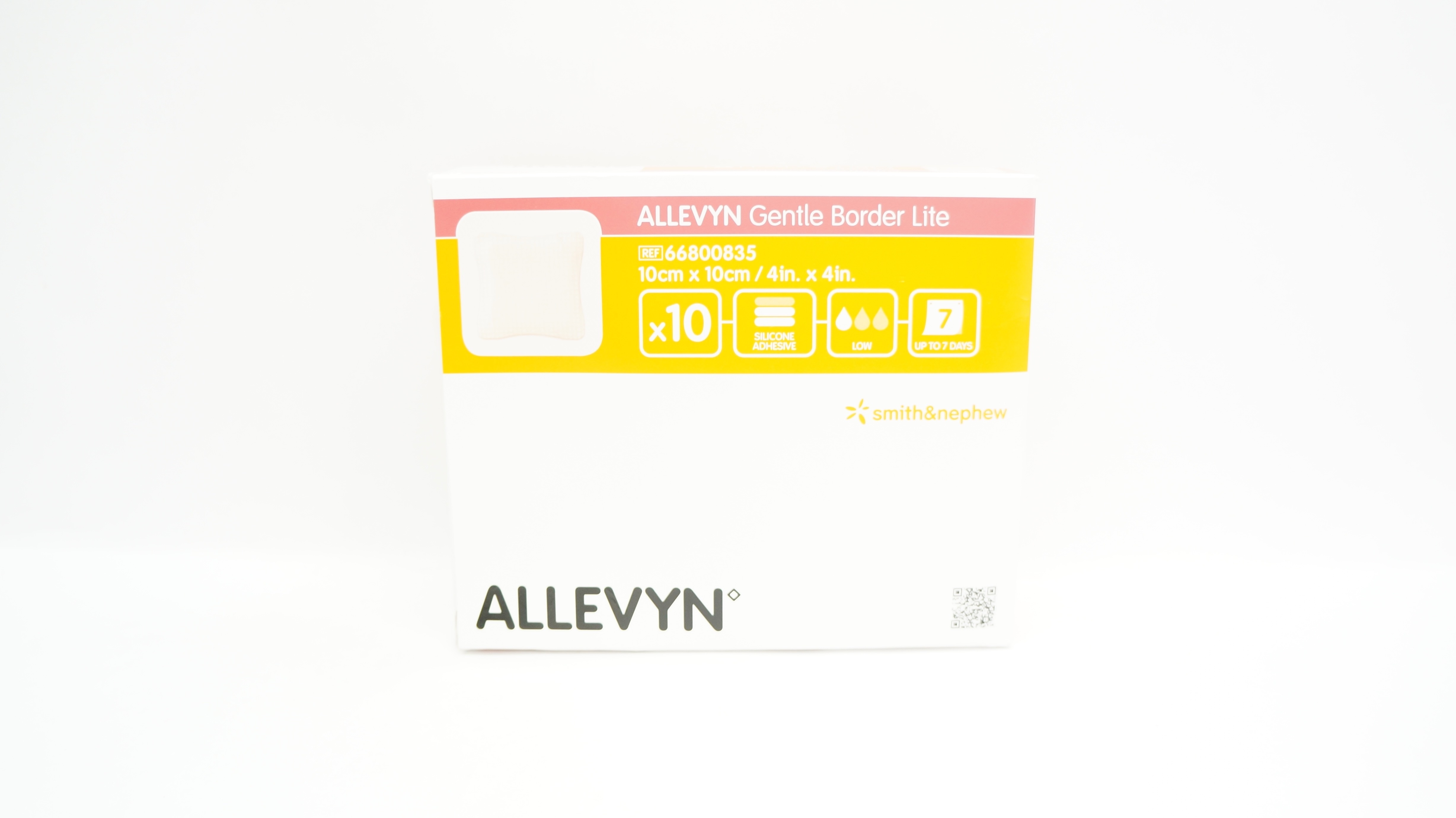 Smith&Nephew 66800835 Allevyn Gentle Border Lite 4inch x 4inch - Box of 9