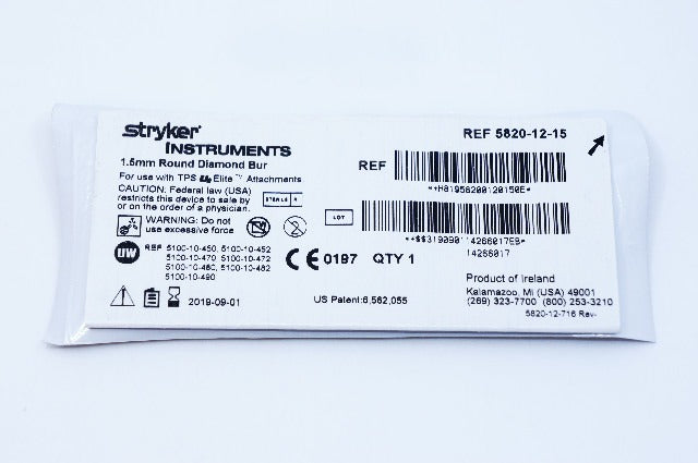 Stryker 5820-12-15 Round Diamond Bur 1.5mm