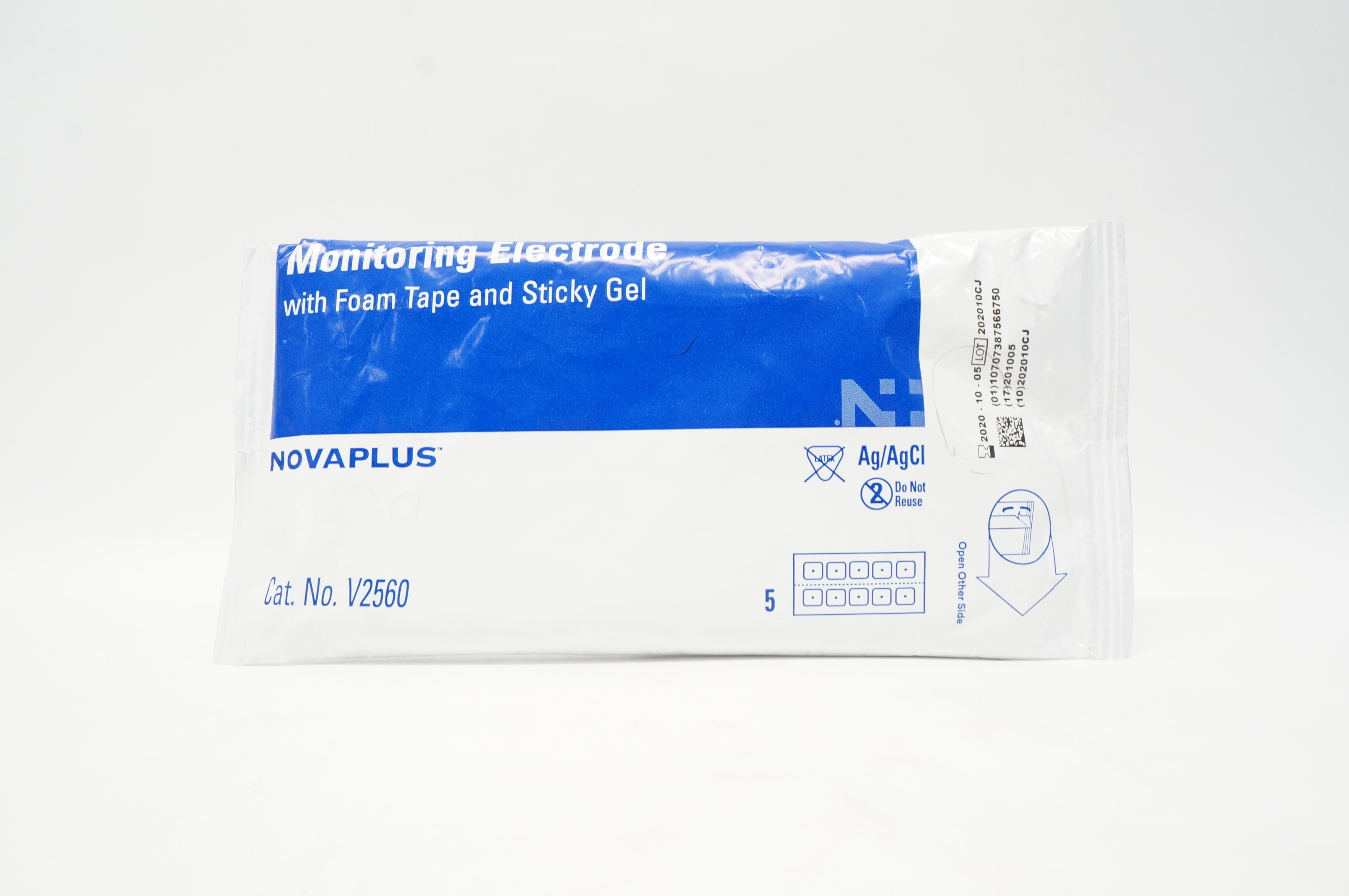 Novaplus V2560 Monitoring Electrode with Foam Tape and Sticky Gel (x)