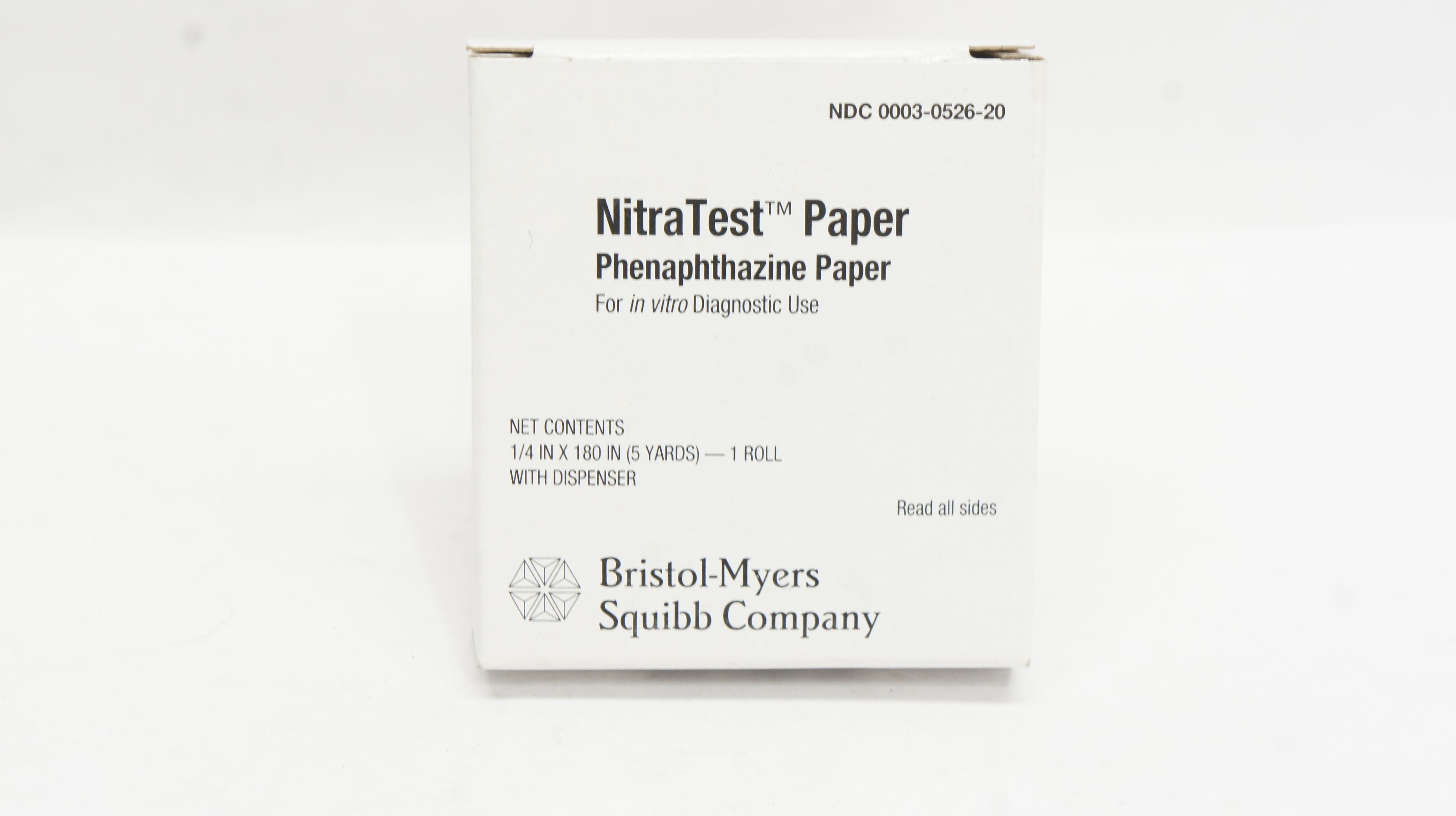 Bristol-Myers NitraTest Phenaphthazine Paper 1/4inch x 180inch -1Roll
