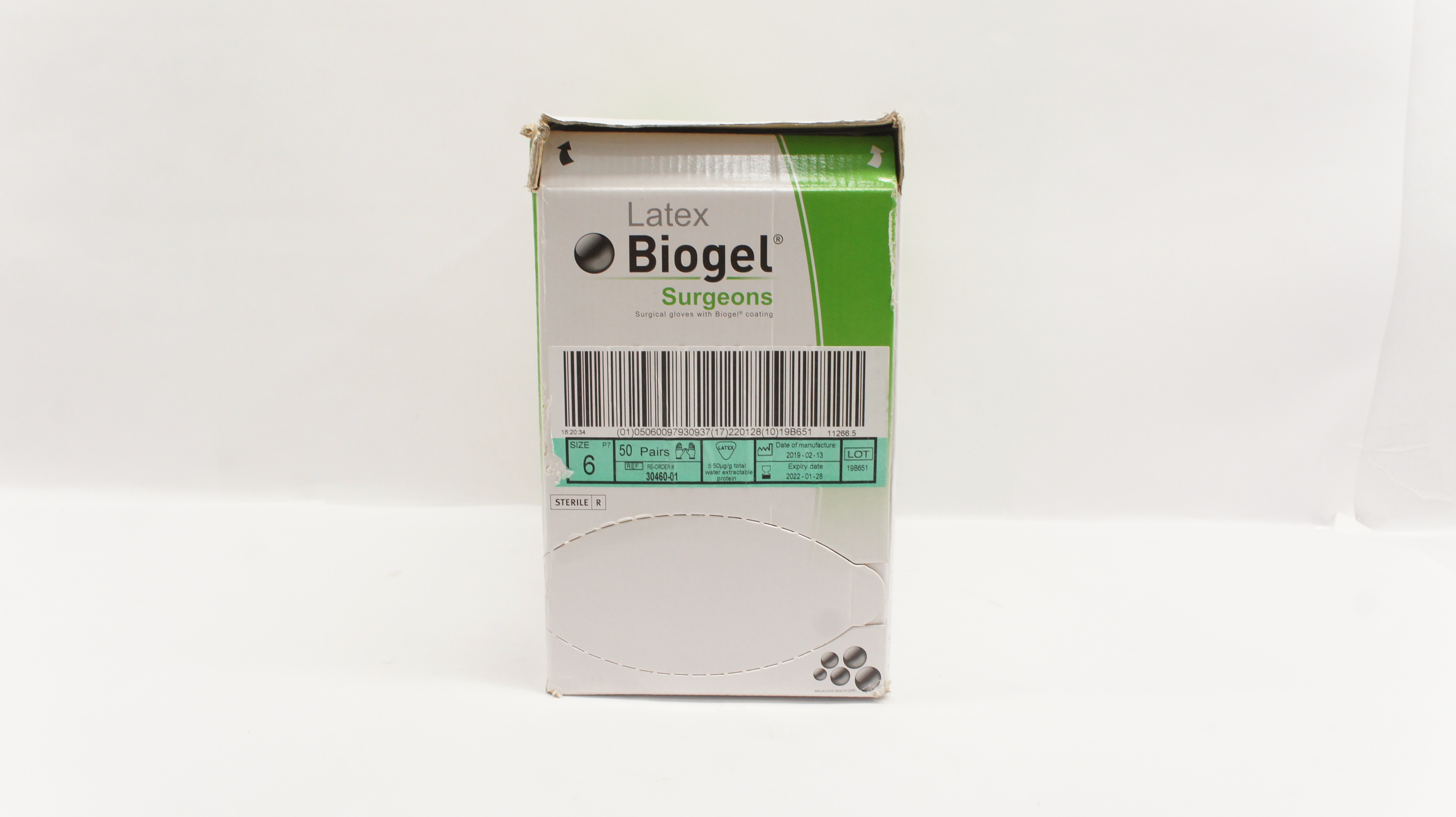 Molnlycke Healthcare 30460-01 Biogel Surgical Gloves w/Coating 6 (x) - Box of 50