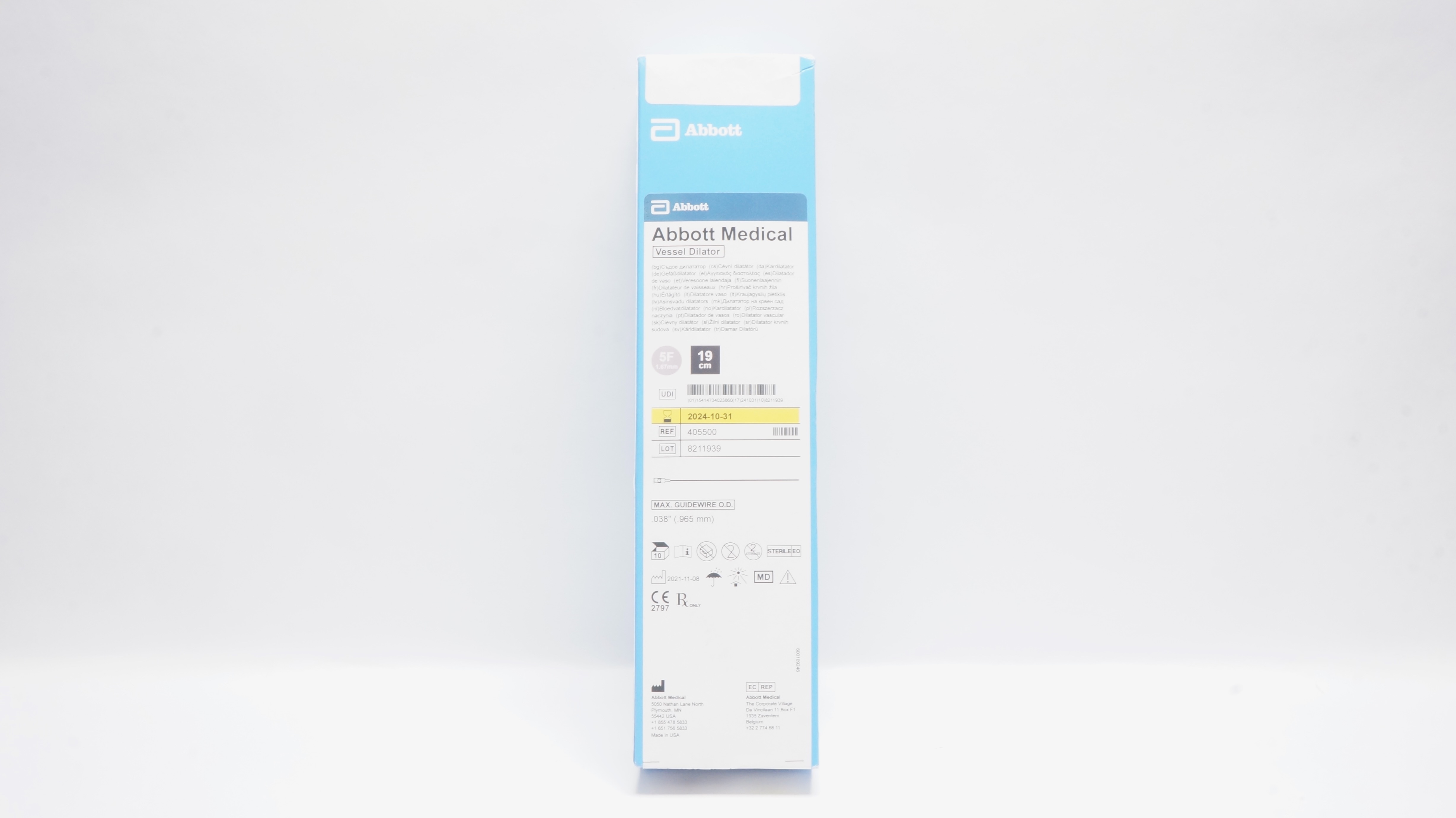 Abbott Medical 405500 Vessel Dilator 5F x 19cm (X) - Box of 10