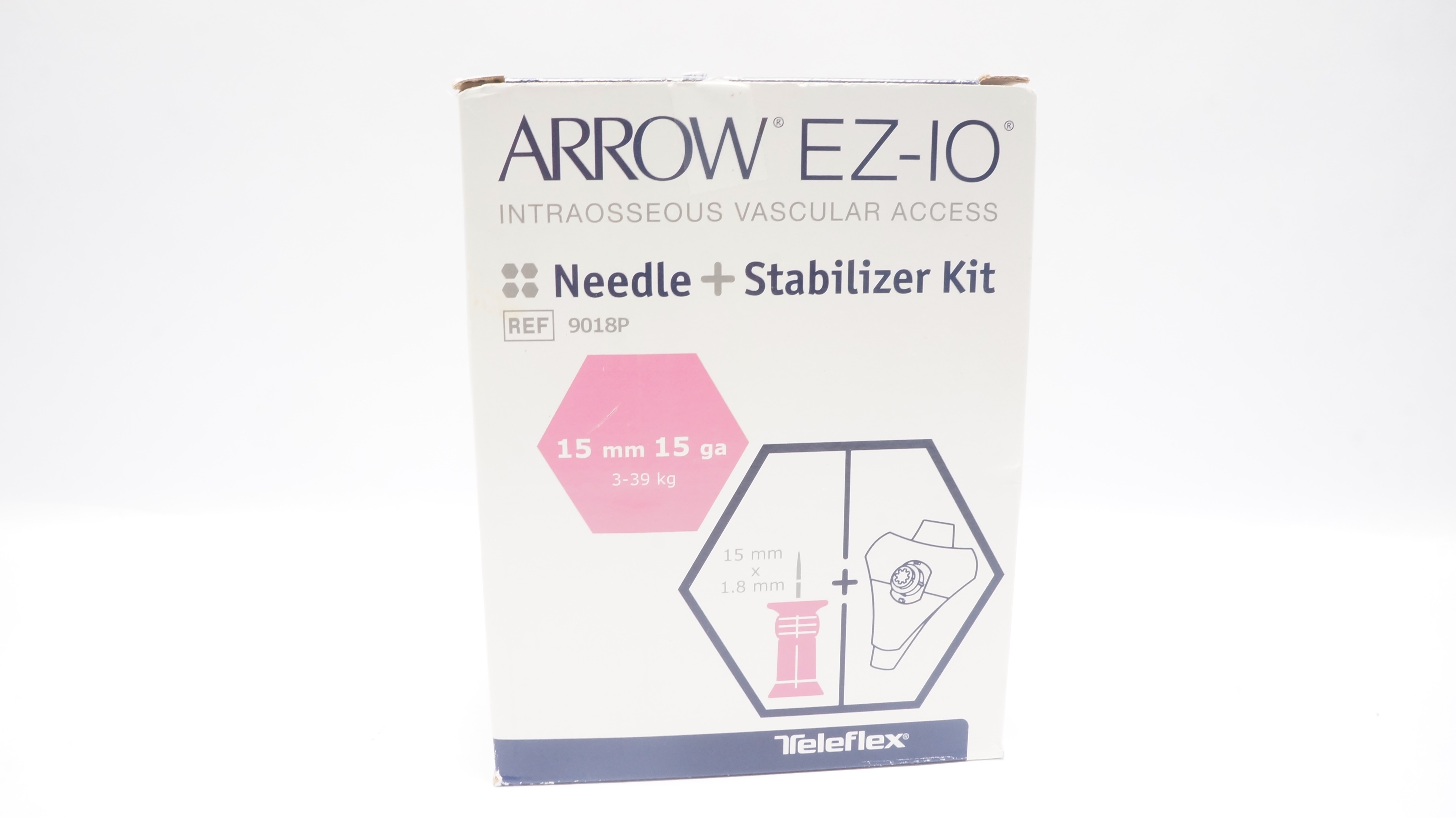 Teleflex 9018P Arrow EZ-IO Ndle + Stabilizer Kit 15mm x 15Ga, 3-39kg - Box of 5
