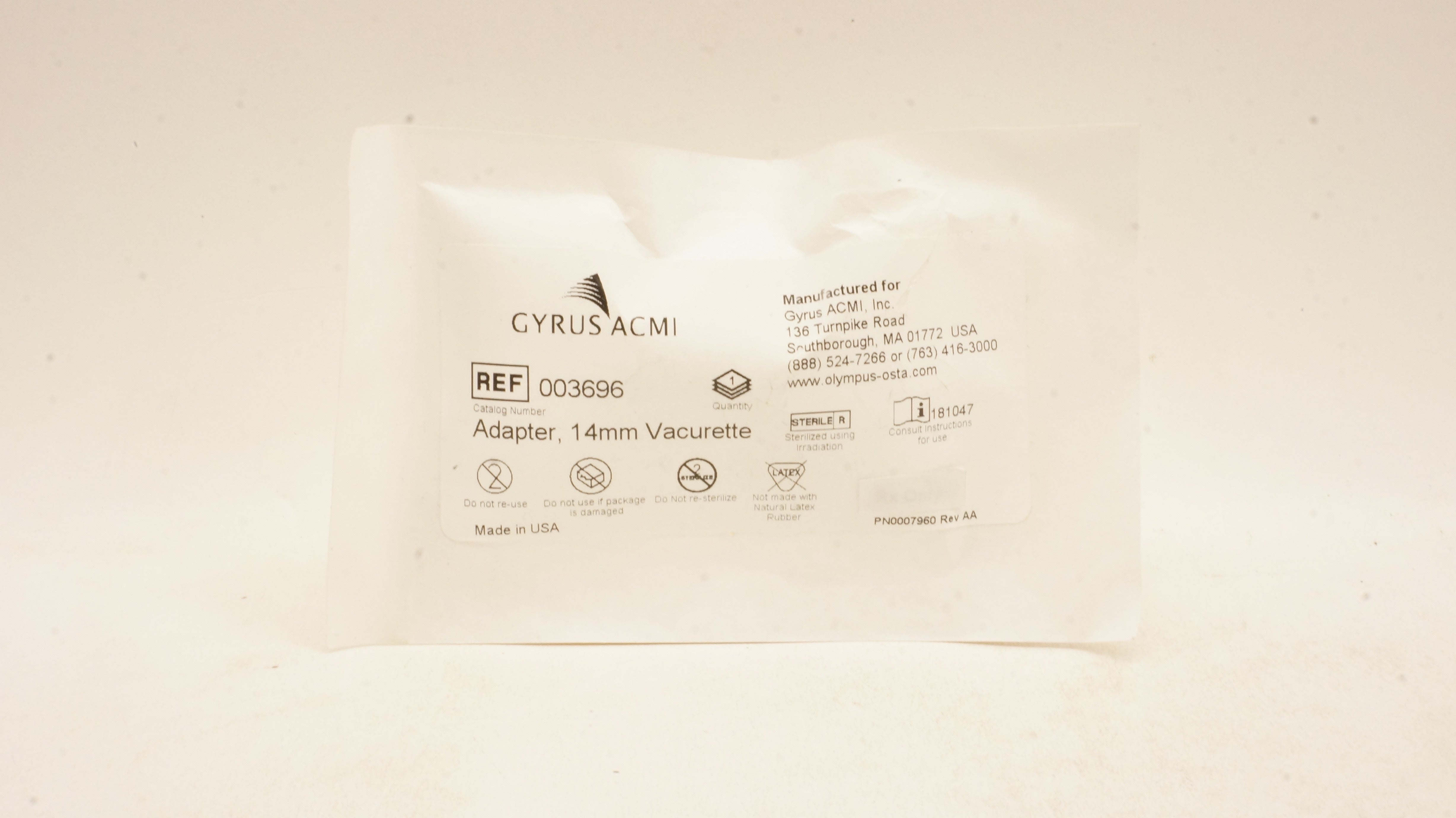 Gyrus ACMI 003696 Adapter 14mm Vacurette (x)