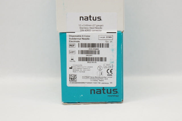 Natus 019-476000 Disp. 6 Color Subdermal Ndle Electrode 2.5mm (x) - Box of 24