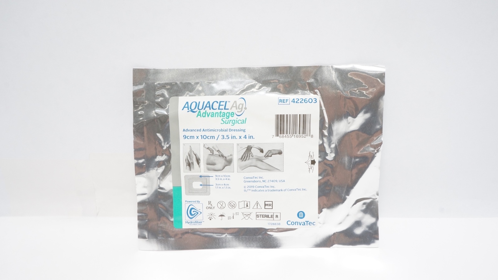 ConvaTec 422603 AQUACEL Ag Advantage Surgical Dressing 9cm x 10cm