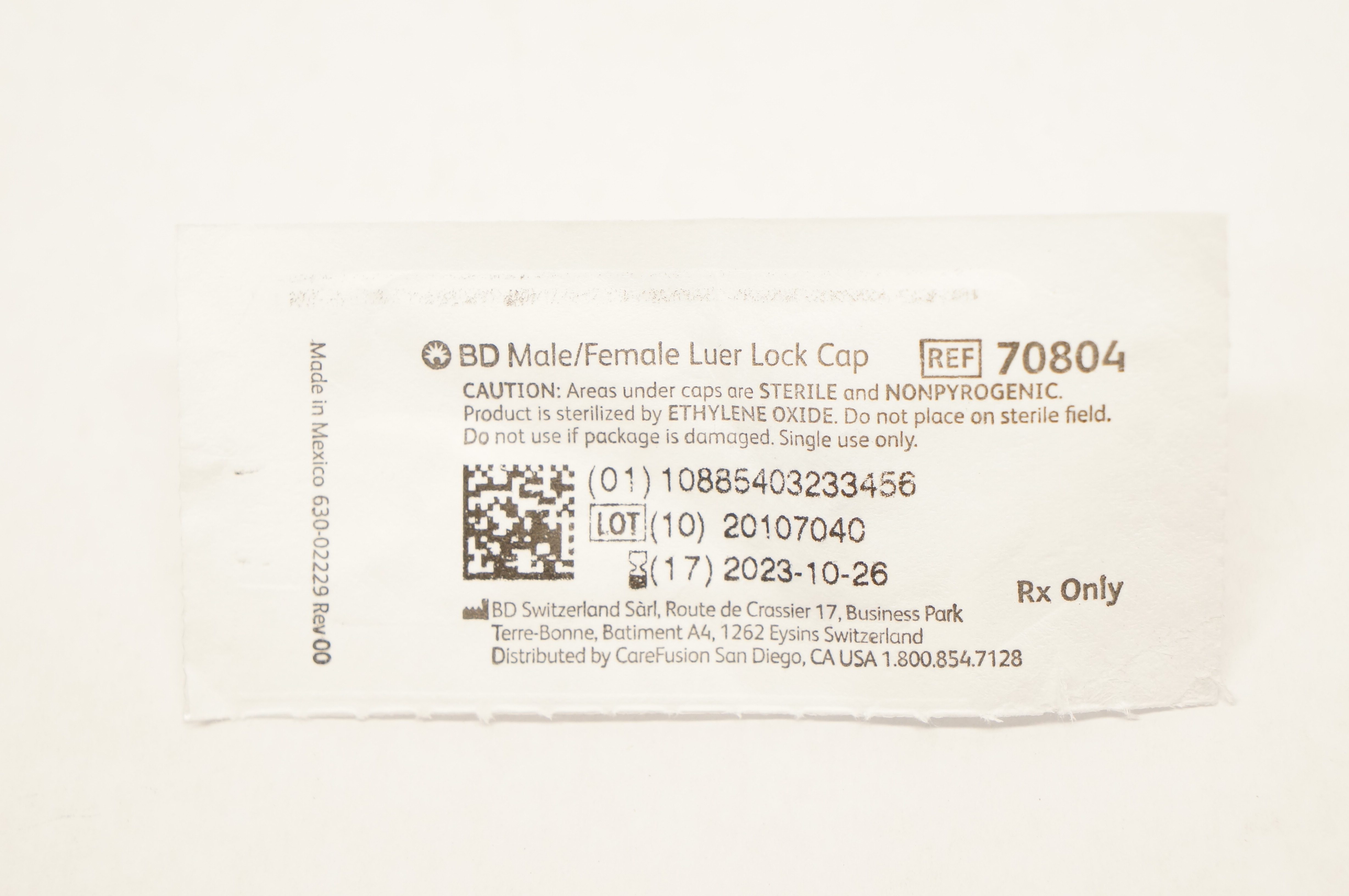 BD 70804 Male/Female Luer Lock Cap (x)