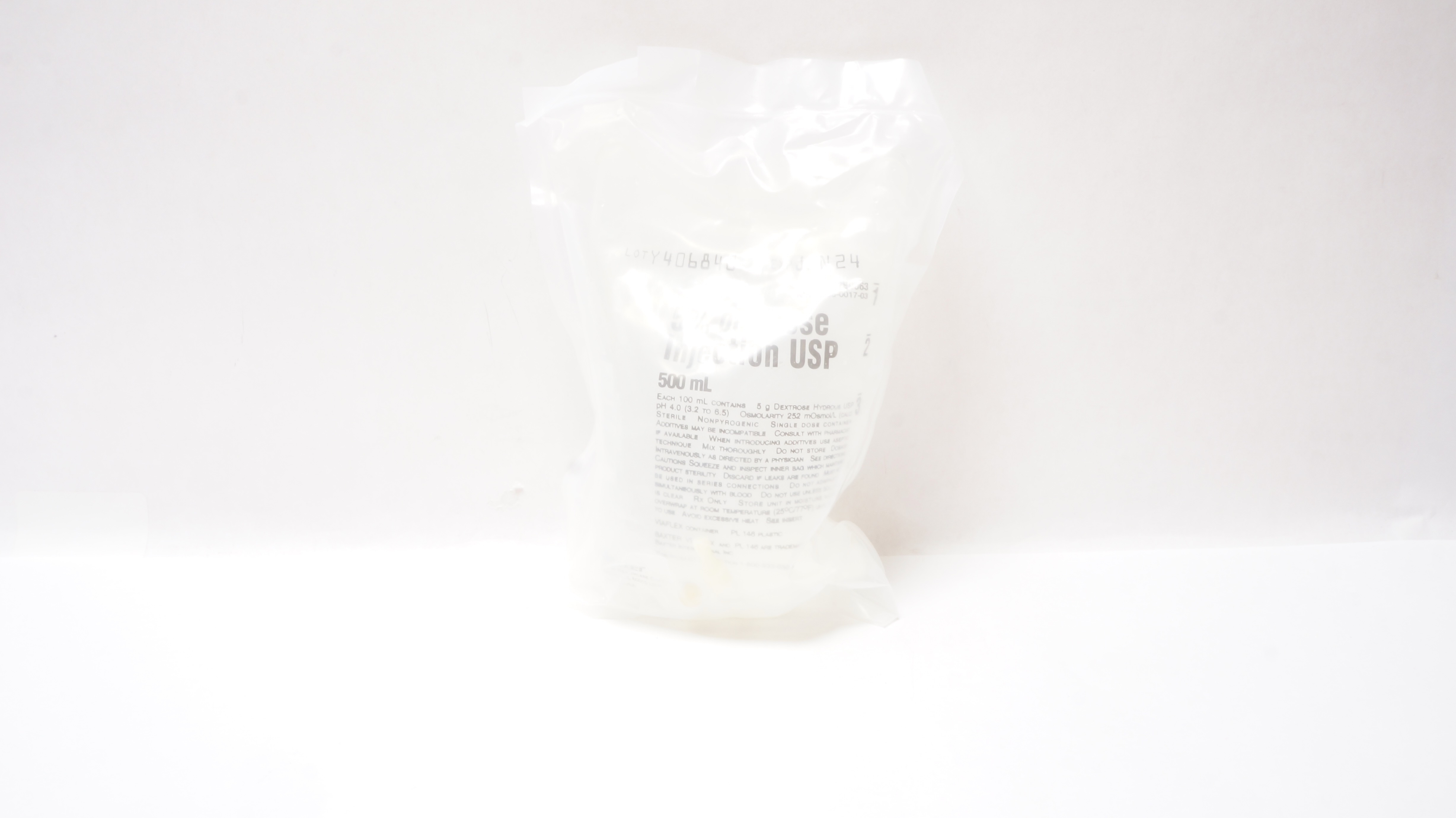 Baxter 2B0063 5% Dextrose Injection USP 500ml