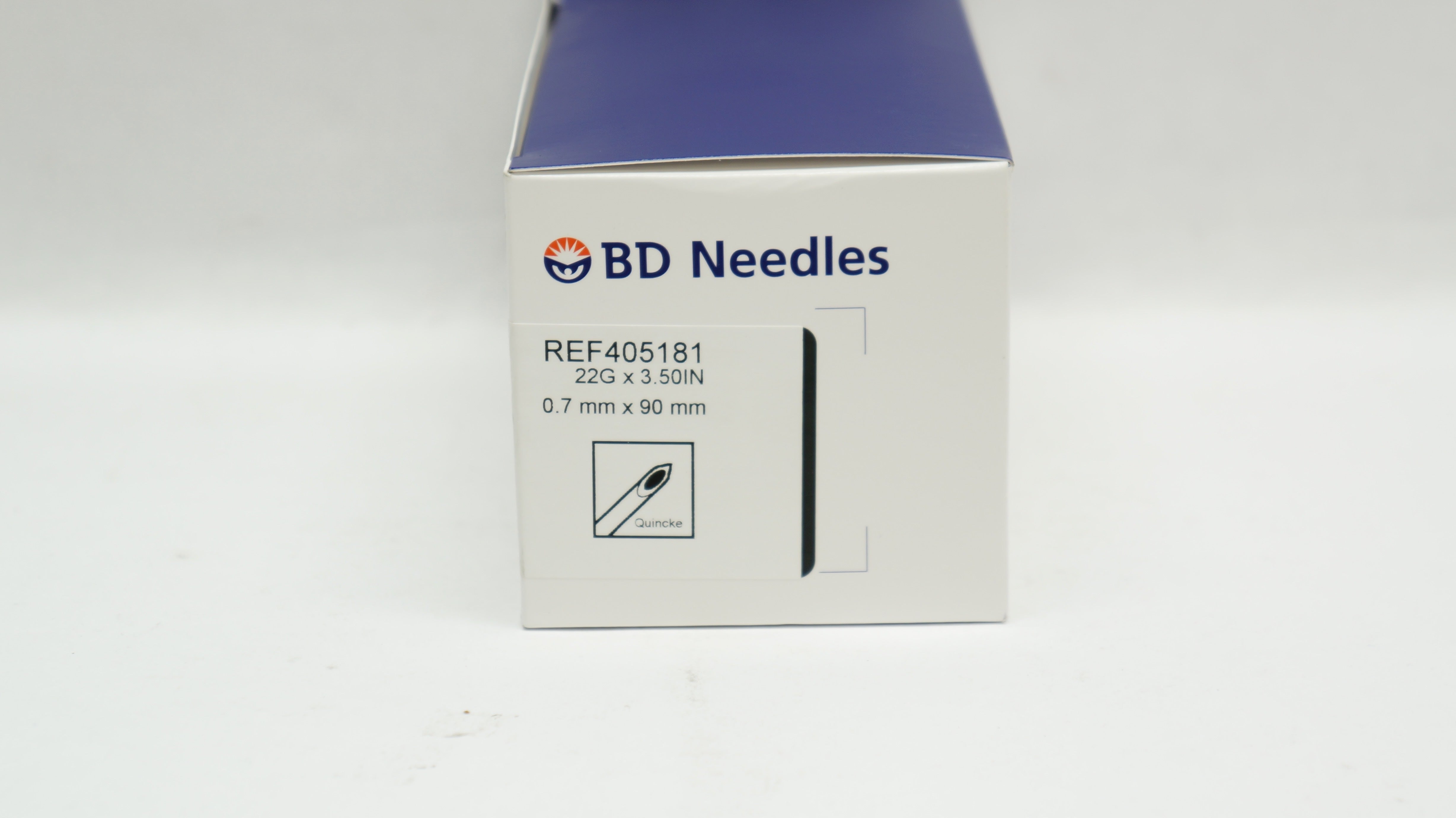 BD 405181 Becton Spinal Ndle Quincke Type Point  22G x 3.50inch - Box of 25