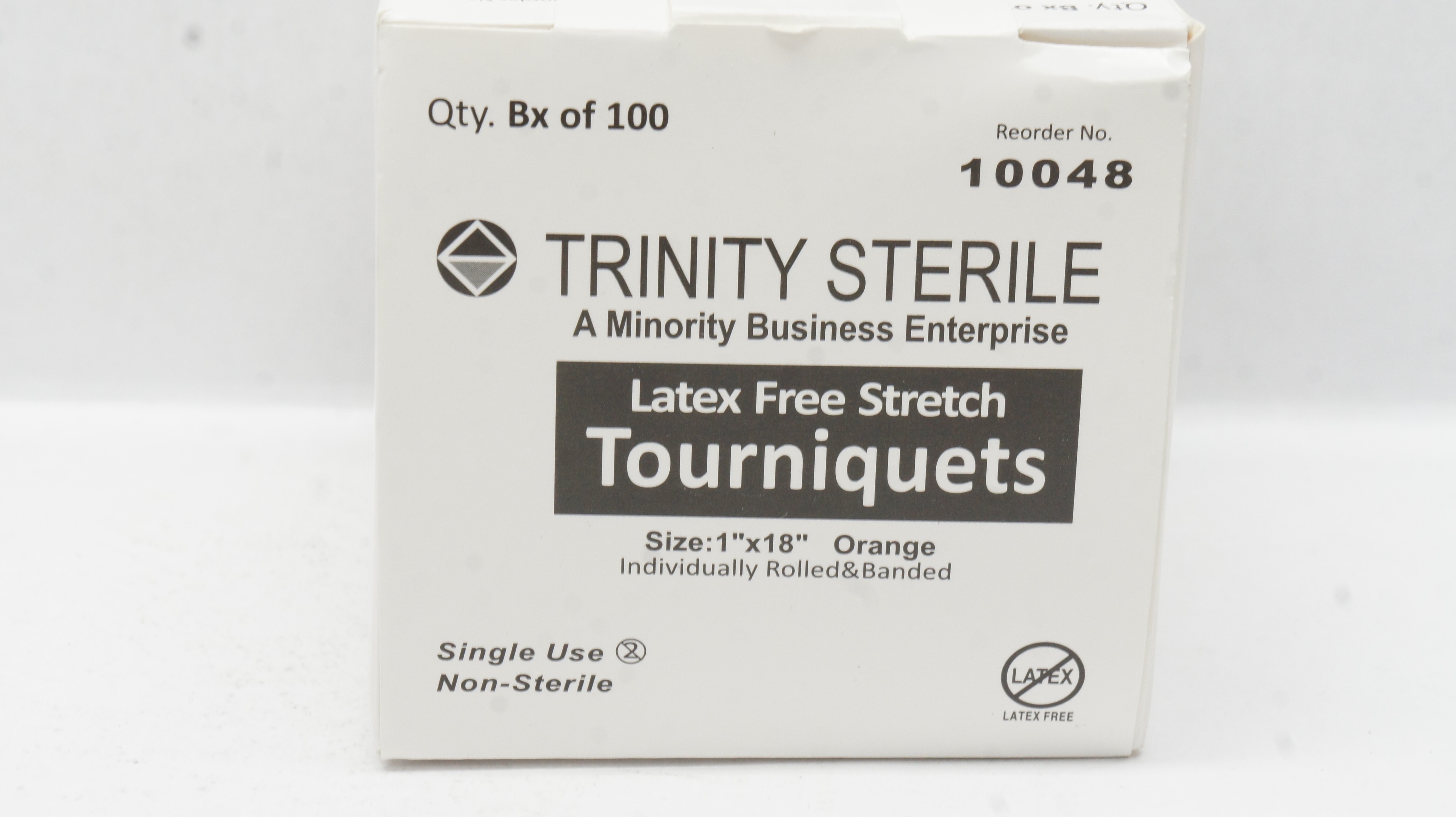 Trinity Sterile 10048 Tourniquets Latex Free Stretch 1 x 18inch - Box of 100