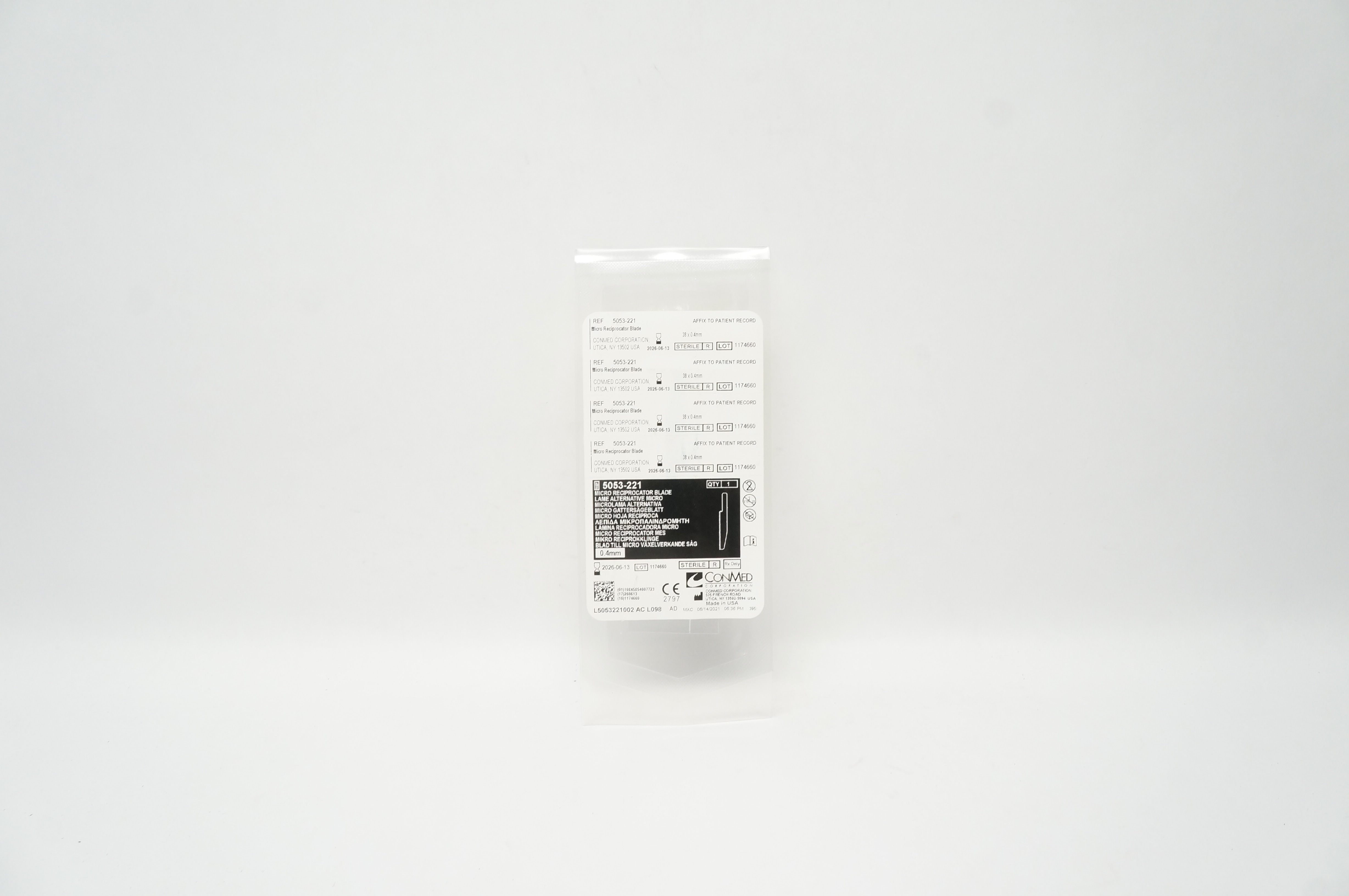 ConMed 5053-221 Micro Reciprocator Blade 38 x 0.4mm