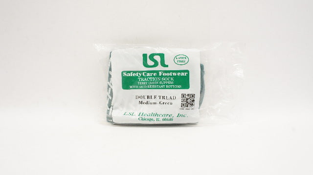 LSL Safety Care Footwear Double Treated w/Skid Resistant Bottoms, Medium-Green