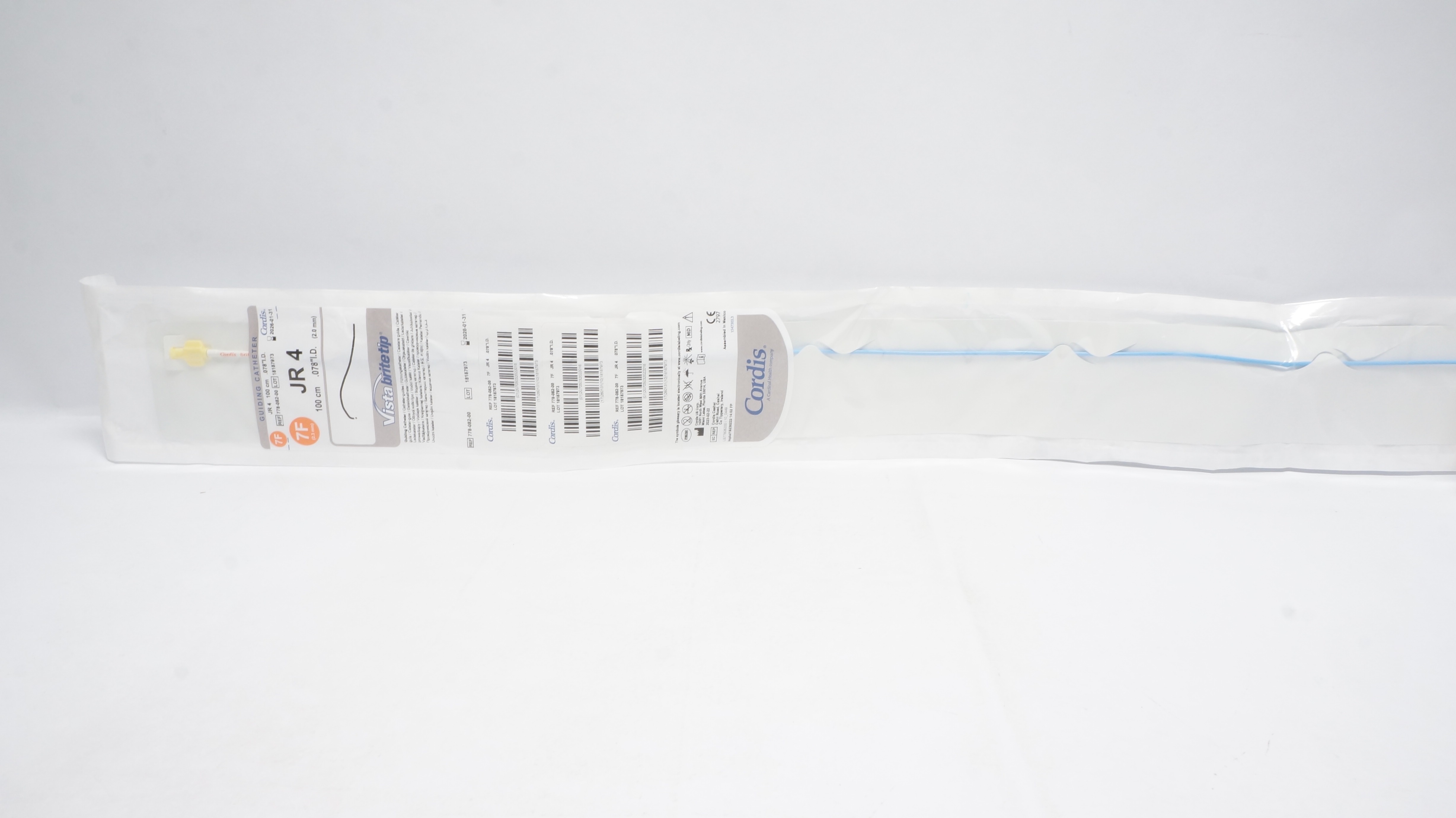 Cordis 778-082-00 Vista Britetip JR 4 Guiding Cath. 7F x 100cm x .078inch ID