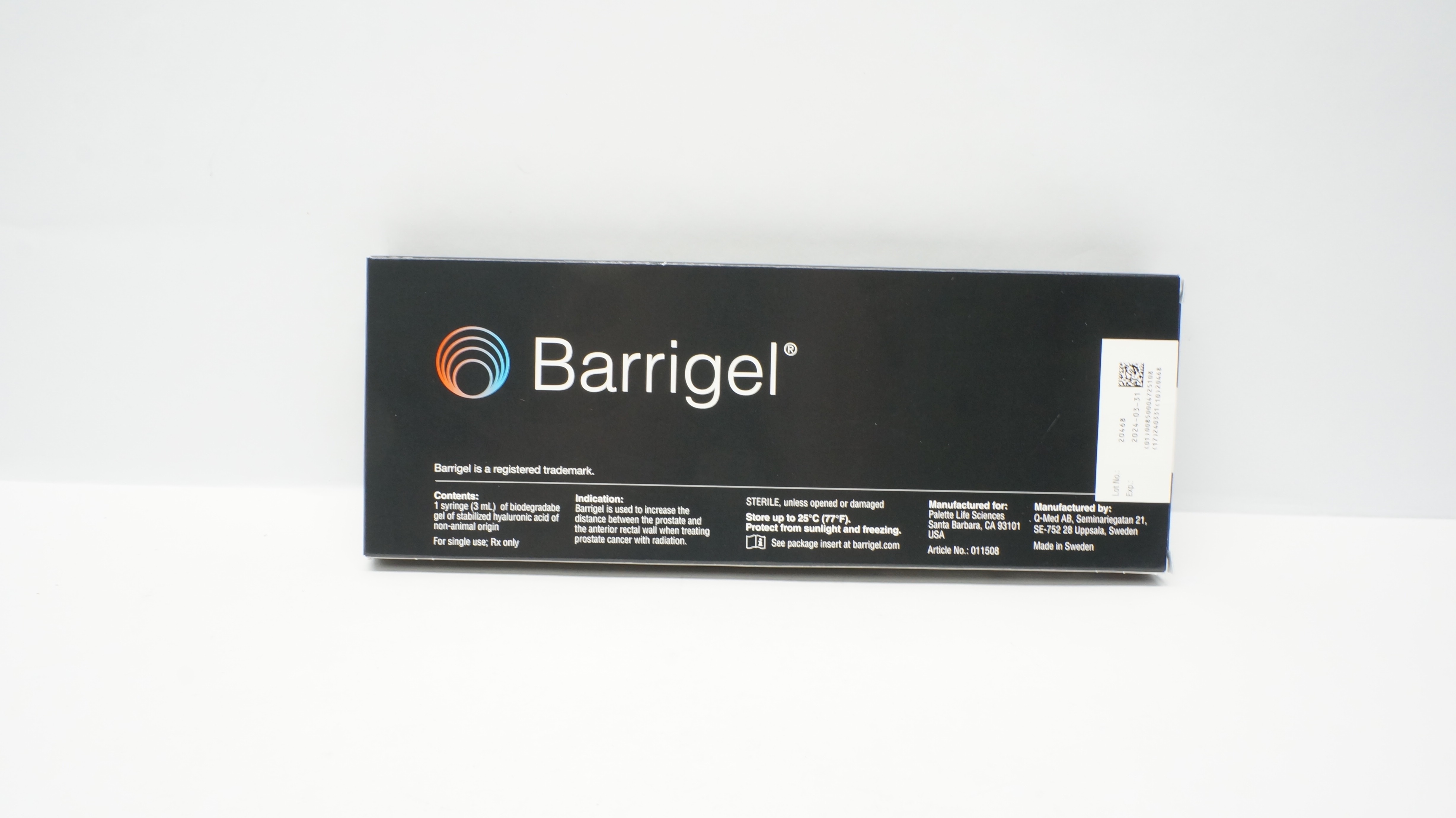 Q-Med AB Barrigel Syringe of Biodegradabe Gel of Stabilized Hyaluronic Acid 3ml (x)