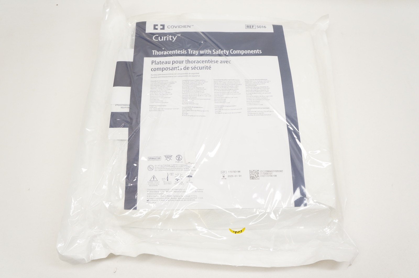 Covidien 5016 Curity Thoracentesis Tray with Safety Components (x)