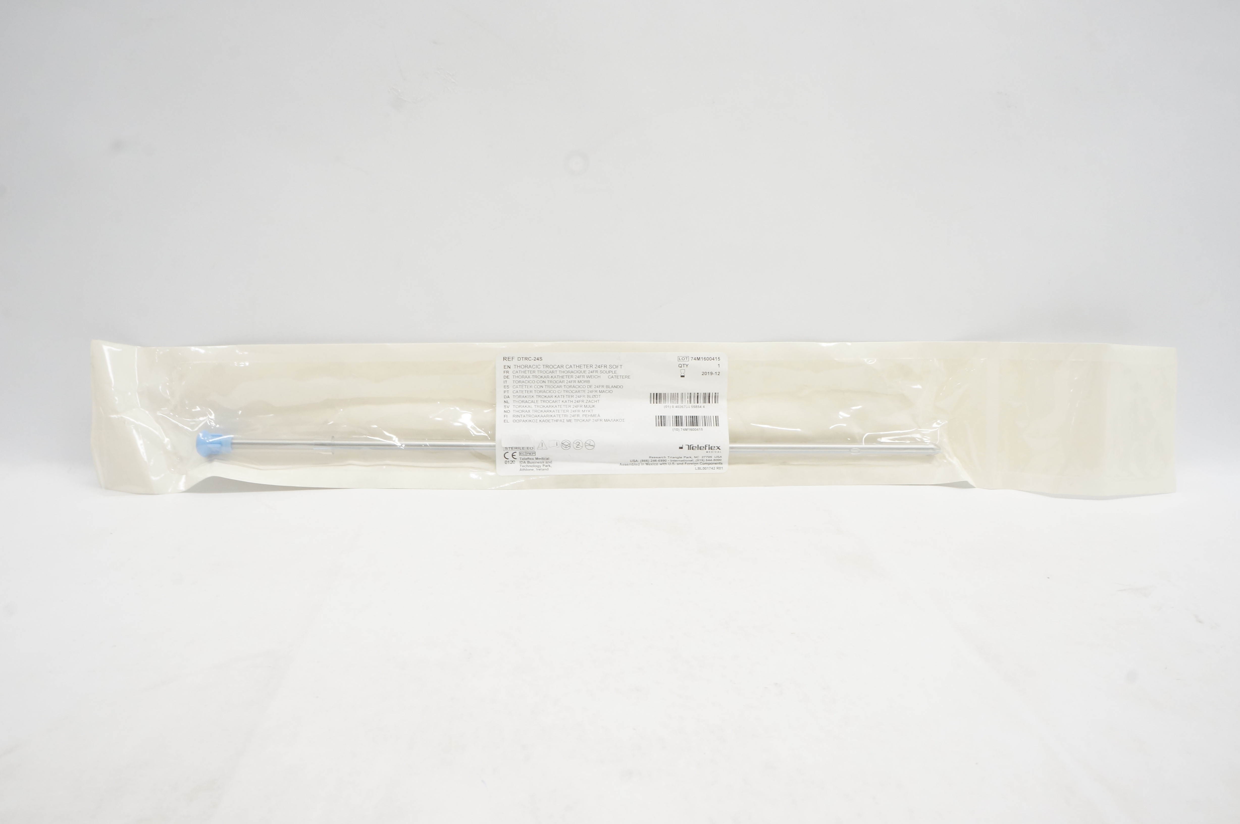 Teleflex DTRC-24S Thoracic Trocar Cath. 24Fr Soft (x)