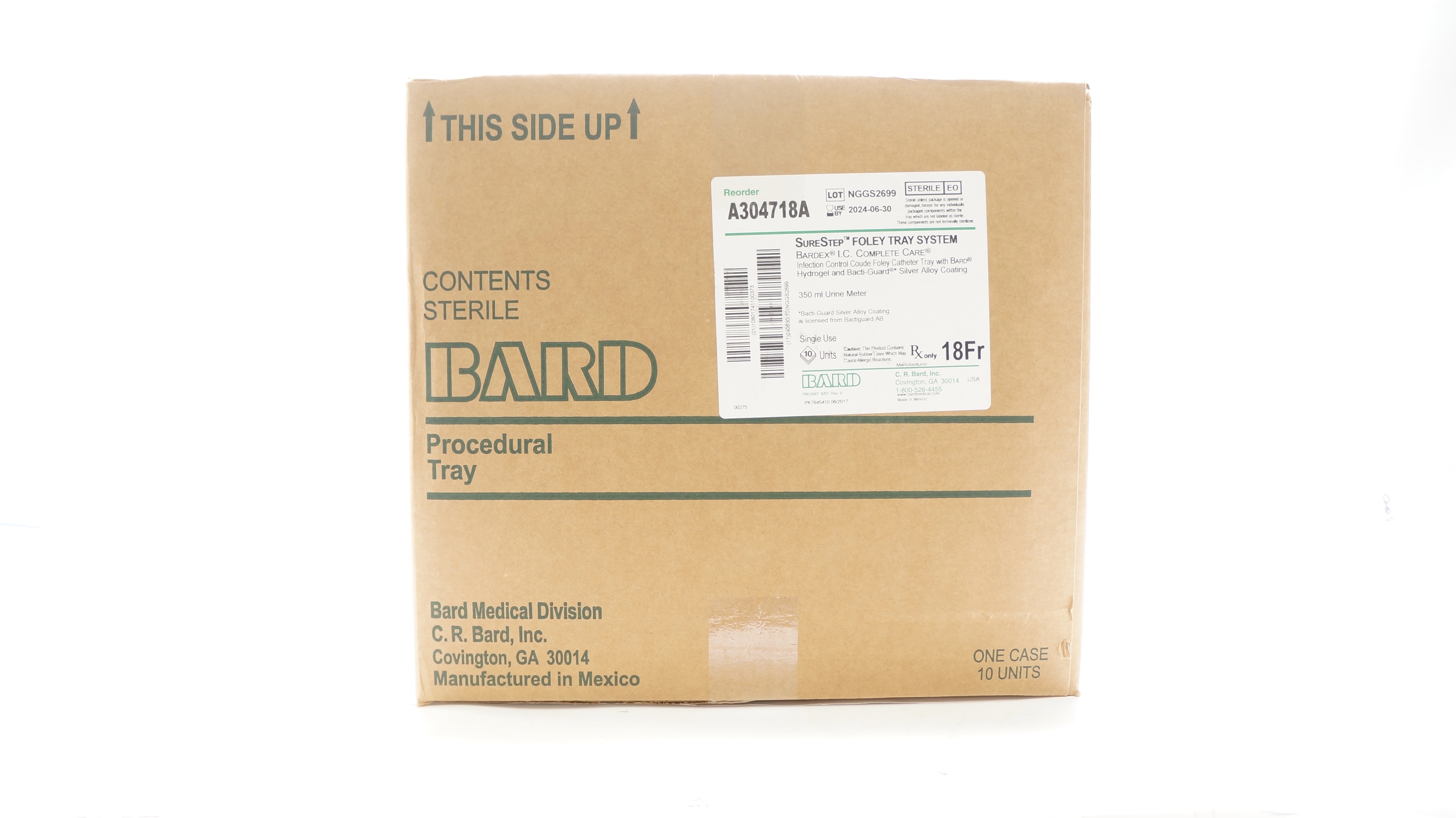 Bard A304718A SureStep Foley Tray System 18Fr - Box of 10