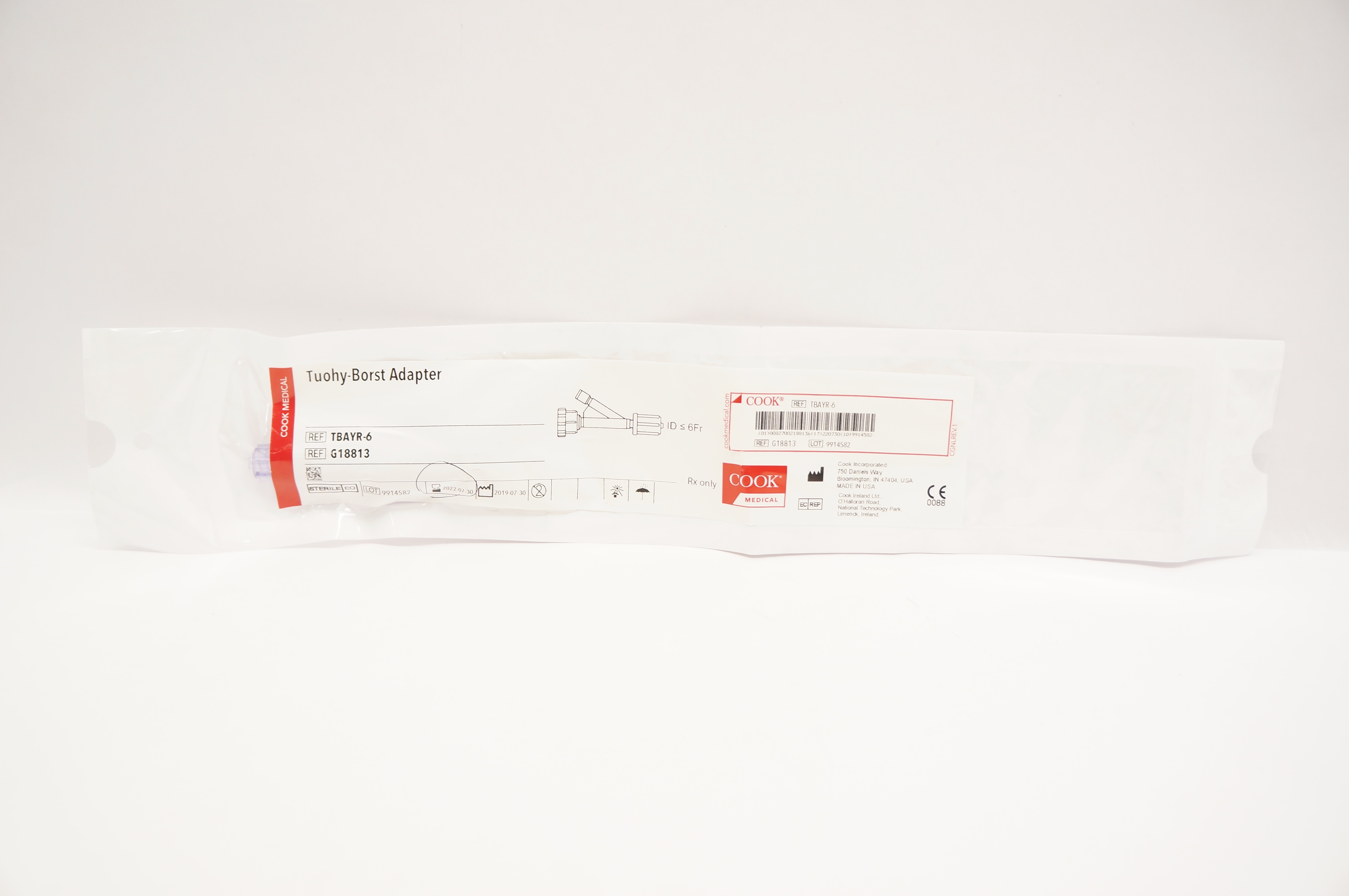 Cook Medical TBAYR-6 G18813 Tuohy-Borst Adapter ID<=6Fr. (x)