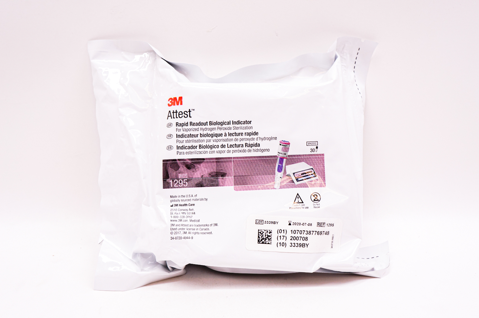 3M 1295 Attest Rapid Readout Biological Indicator - Pack of 30