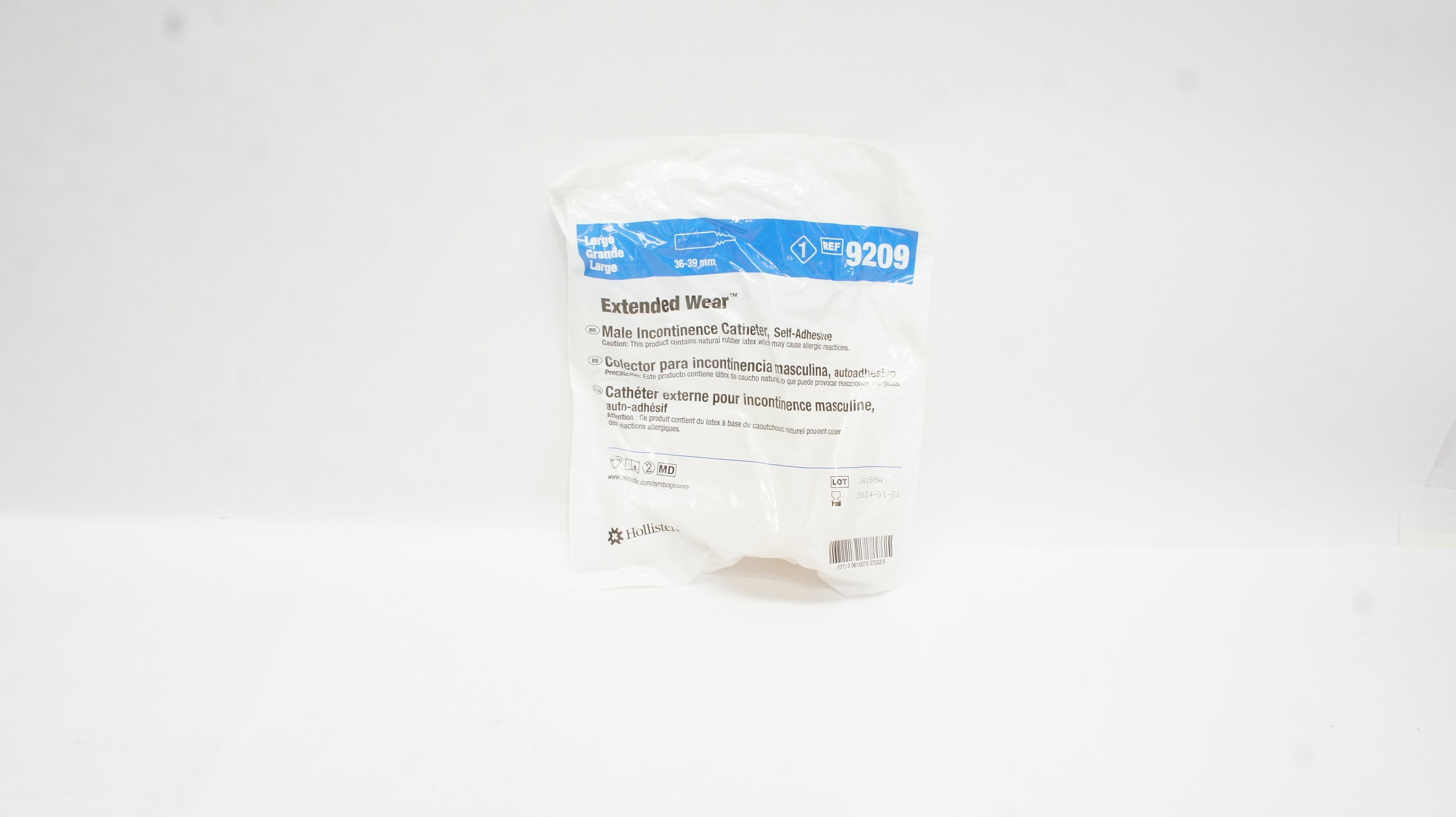 Hollister 9209 Extended Wear, Male Incontinence Cath. Large 36-39mm (x)