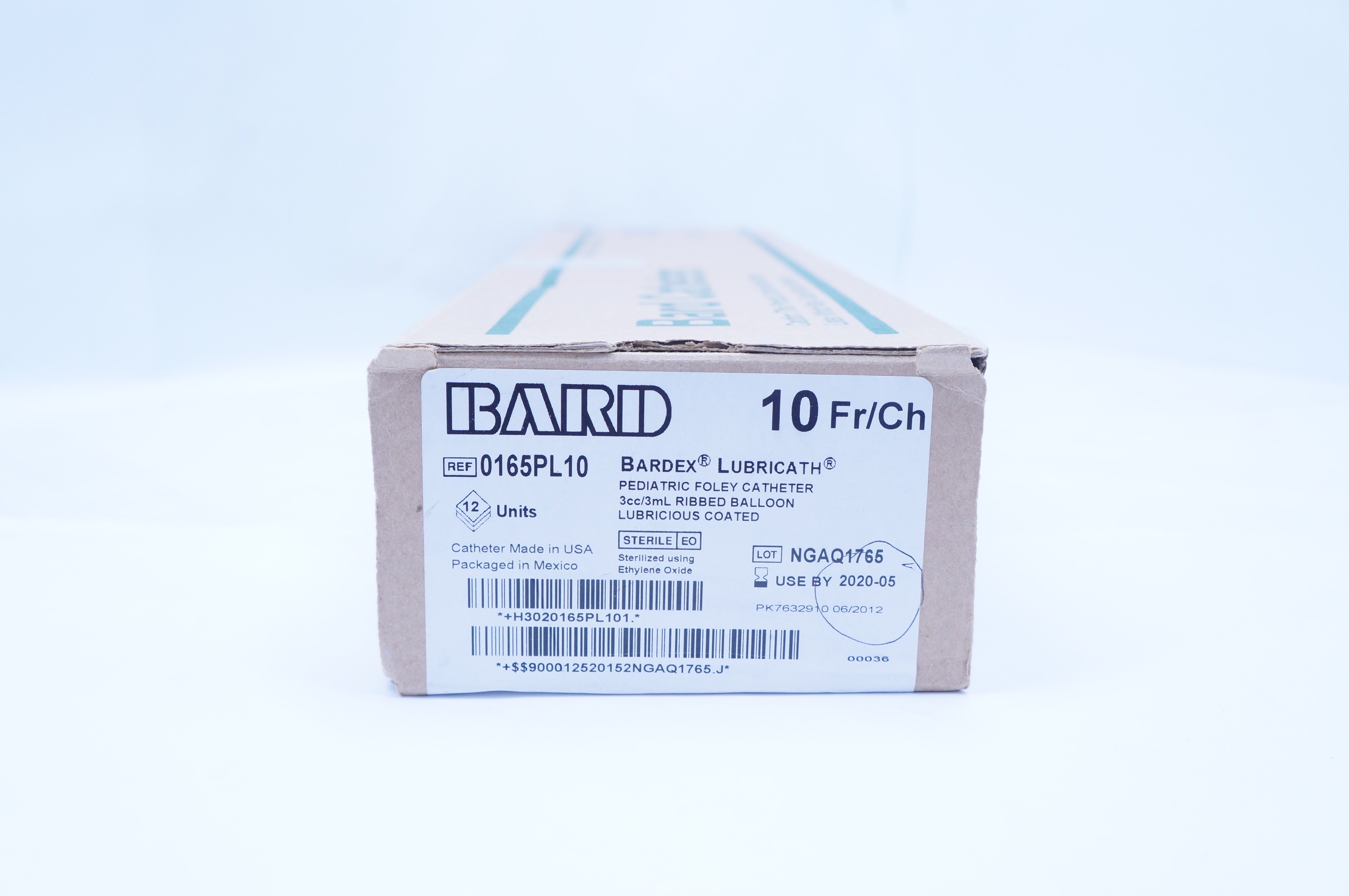 Bard 0165PL10 Bardex Lubricath Pediatric Foley Cath. 10 Fr. 3cc Balloon (x)