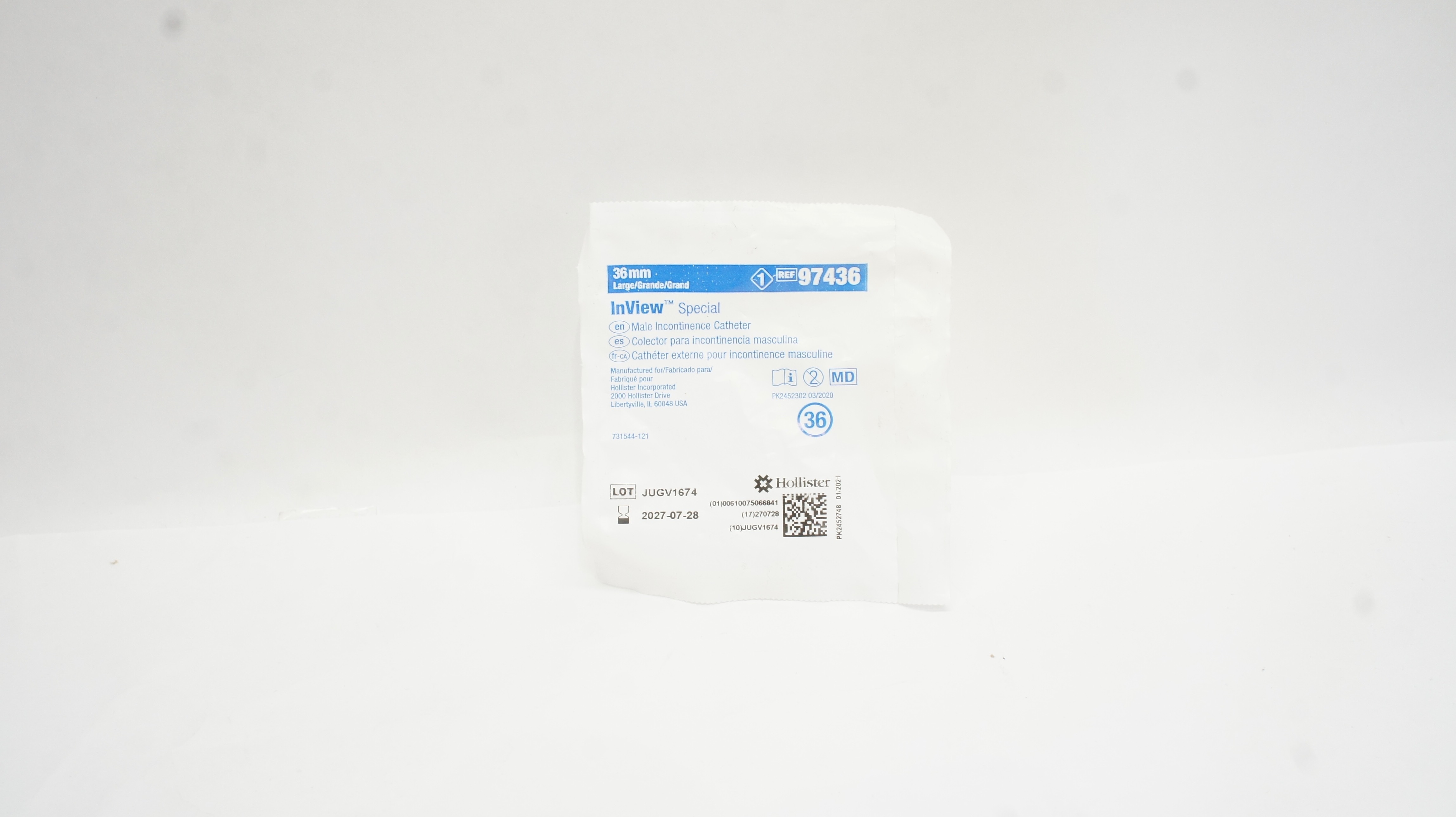 Hollister 97436 InView Special Male Incontinence Cath. 36mm Large