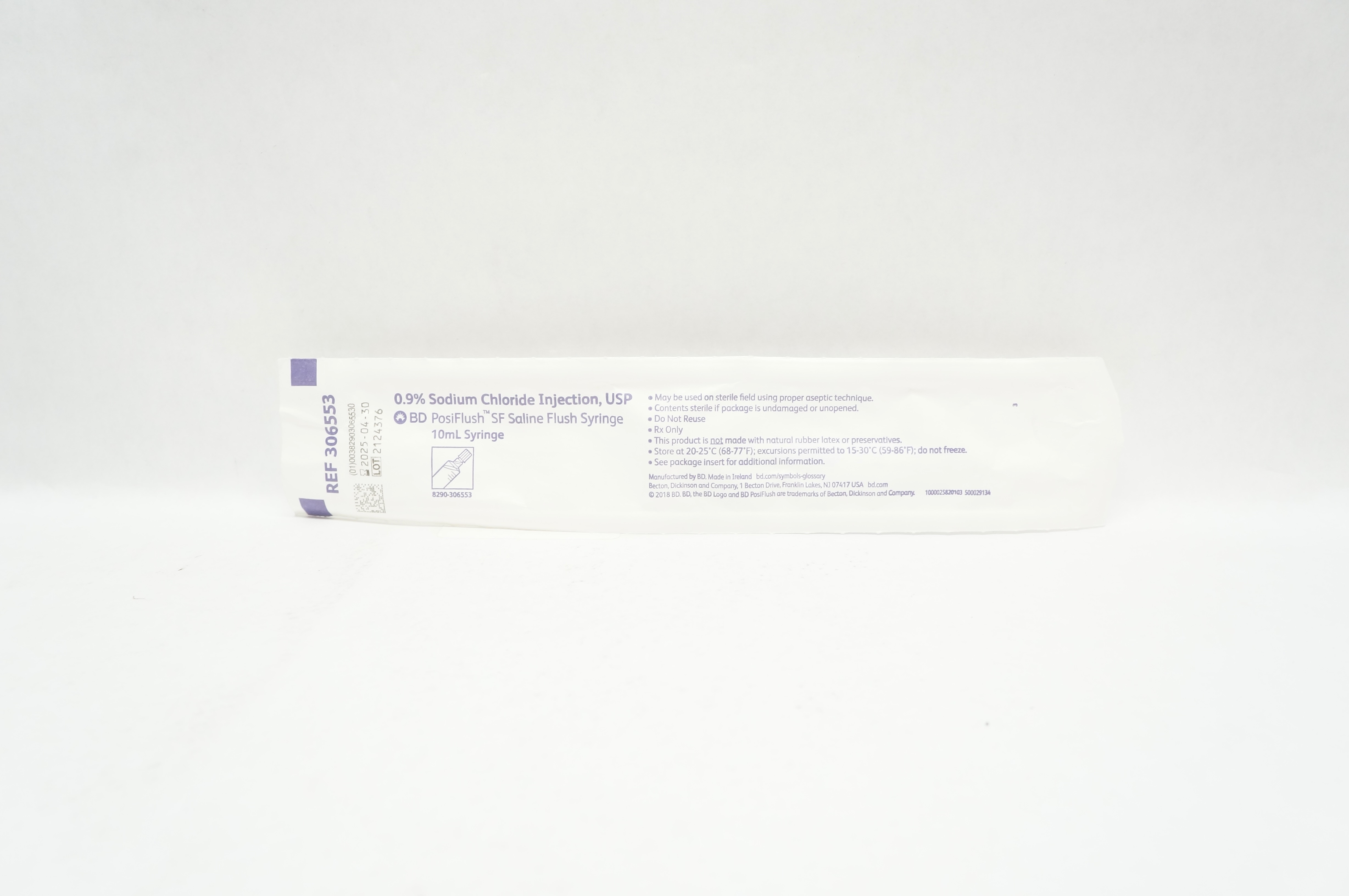 BD 306553 PosiFlush 0.9% Sodium Chloride Injection USP Saline Flush Syringe 10ml