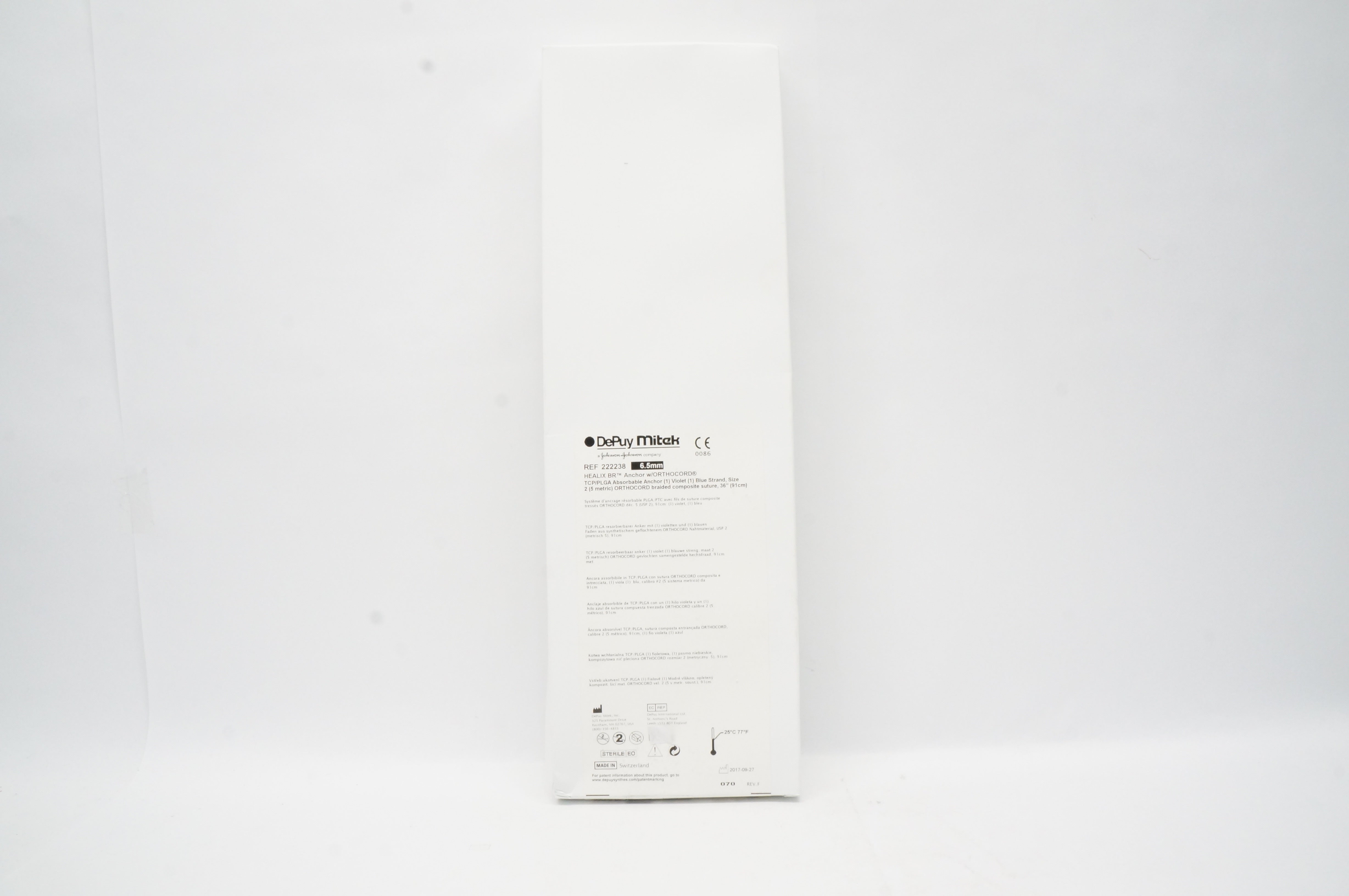 DePuy Mitek 222238 HEALIX BR Anchor w/ORTHOCORD TCP/PLGA 6.5mm (x)