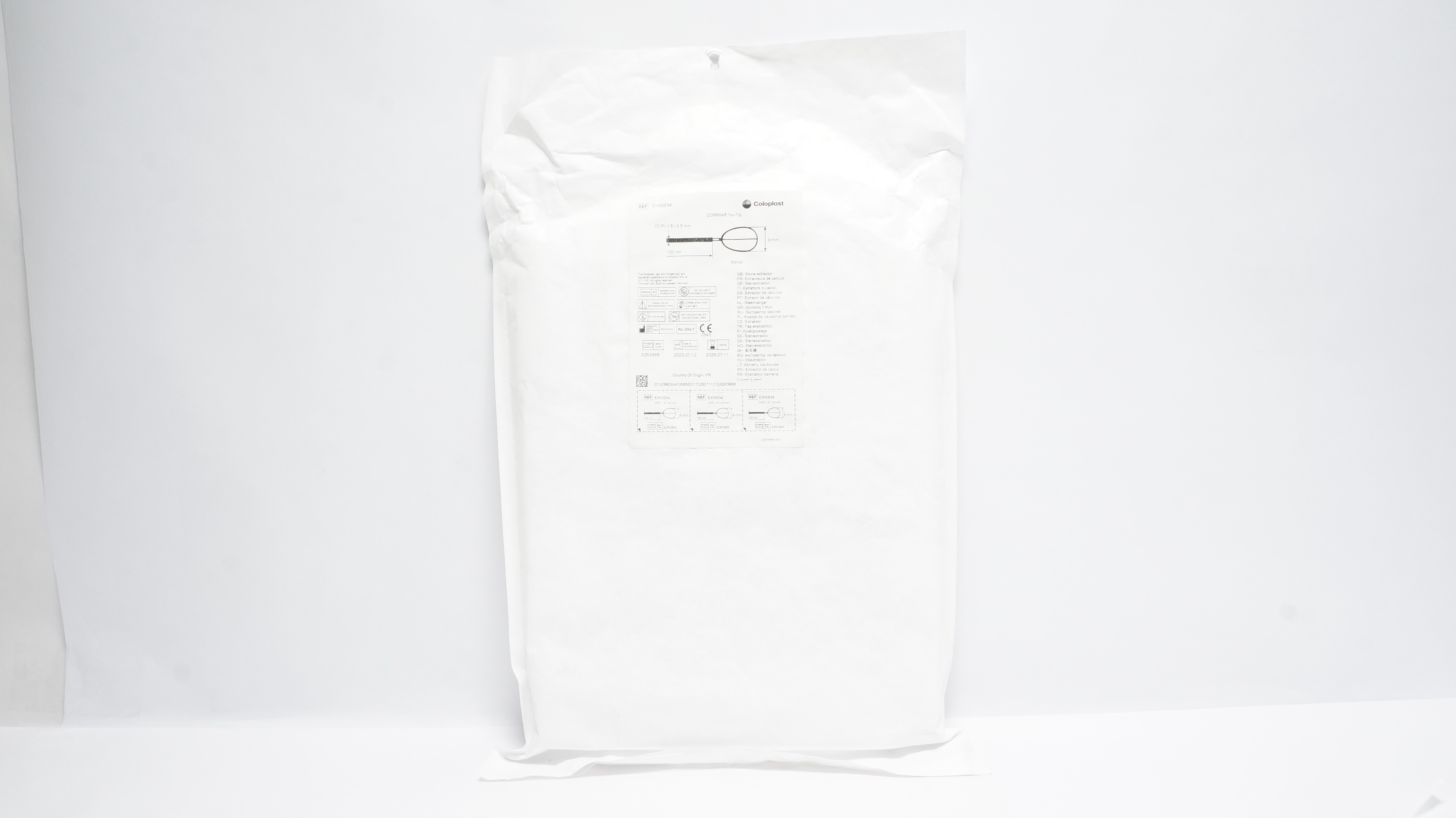 Coloplast EXN934 DORMIA No-Tip Stone Extractor Ch/Fr 1.5 /0.5mm x 120cm x 9mm(x)