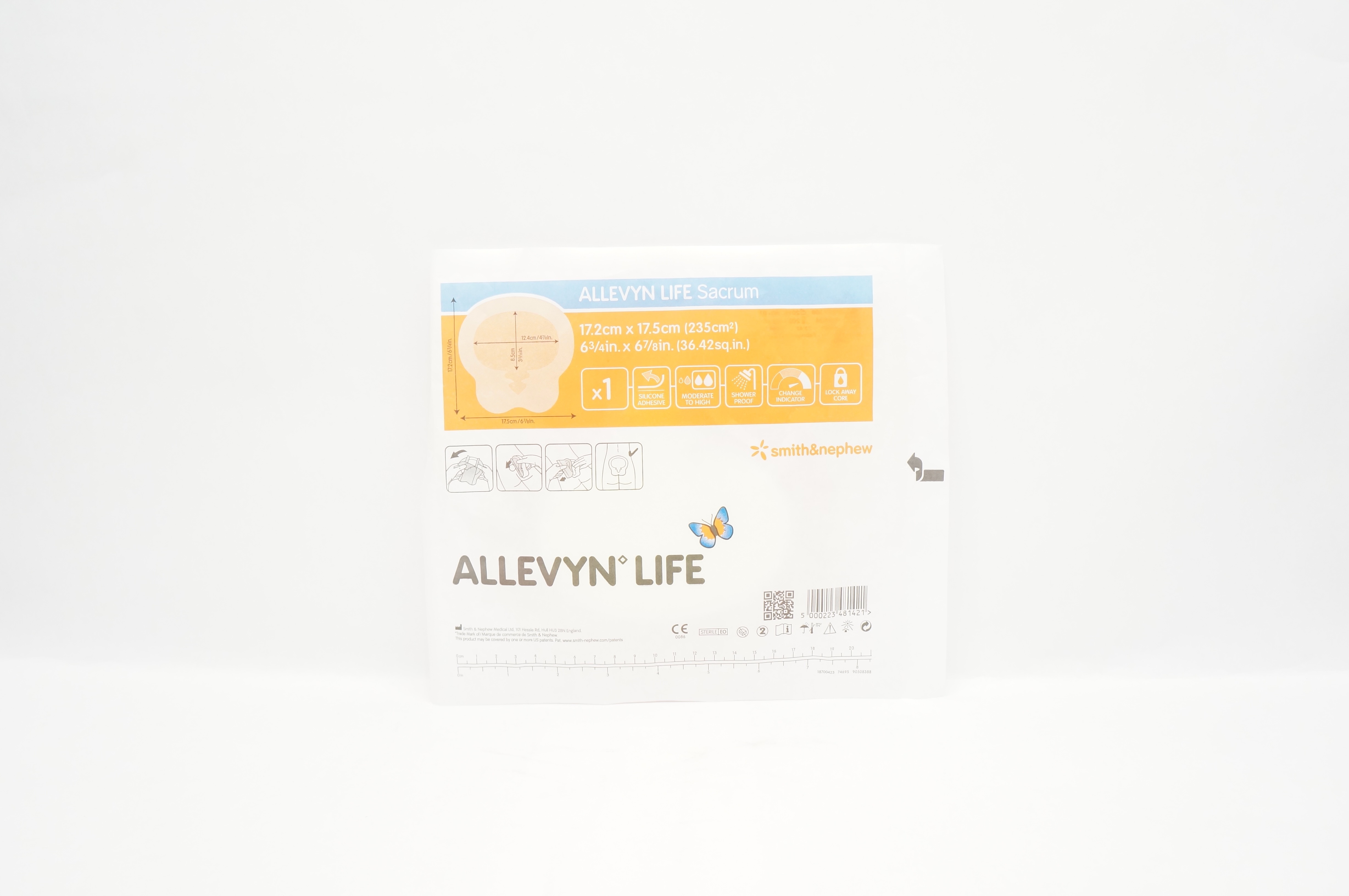 Smith&Nephew 66801306 Allevyn Life Sacrum Dressing 6-3/4 x 6-7/8inch (x)