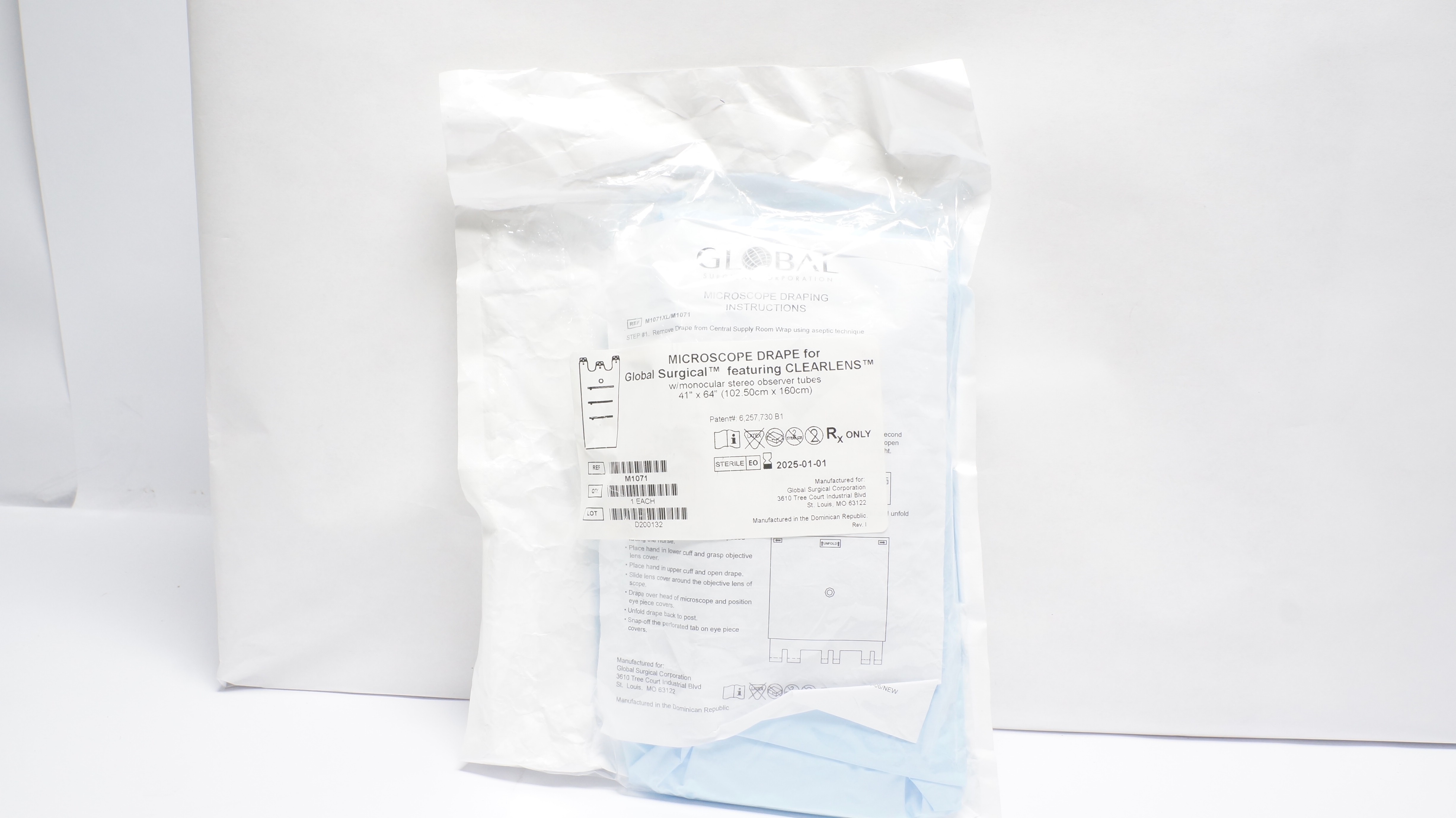 Global Surgical M1071 Microscope Drape Featuring CLEARLENS, 41 x 64inch (x)