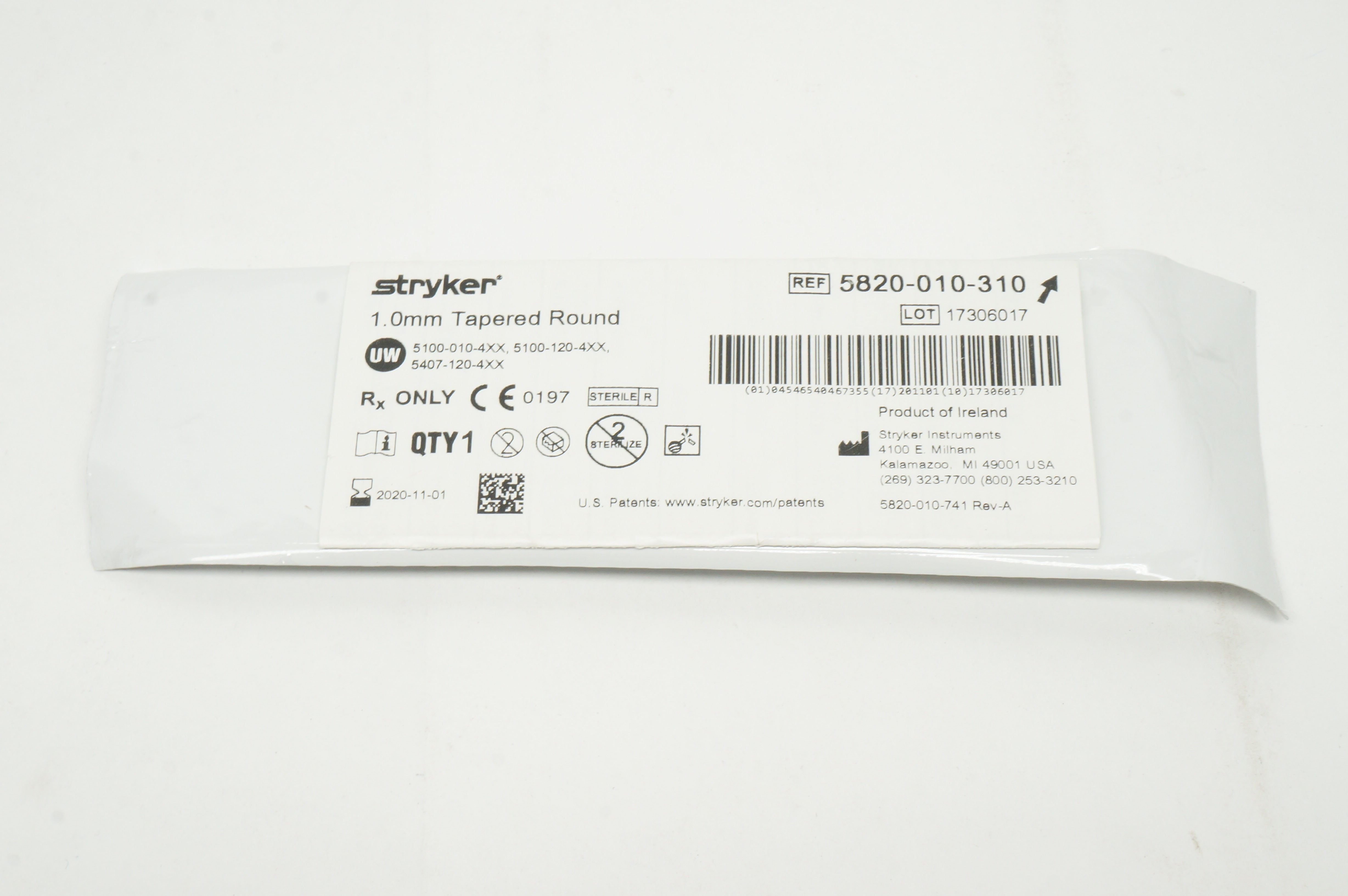 Stryker 5820-010-310 Tapered Round Elite Bur 1.0mm (x)