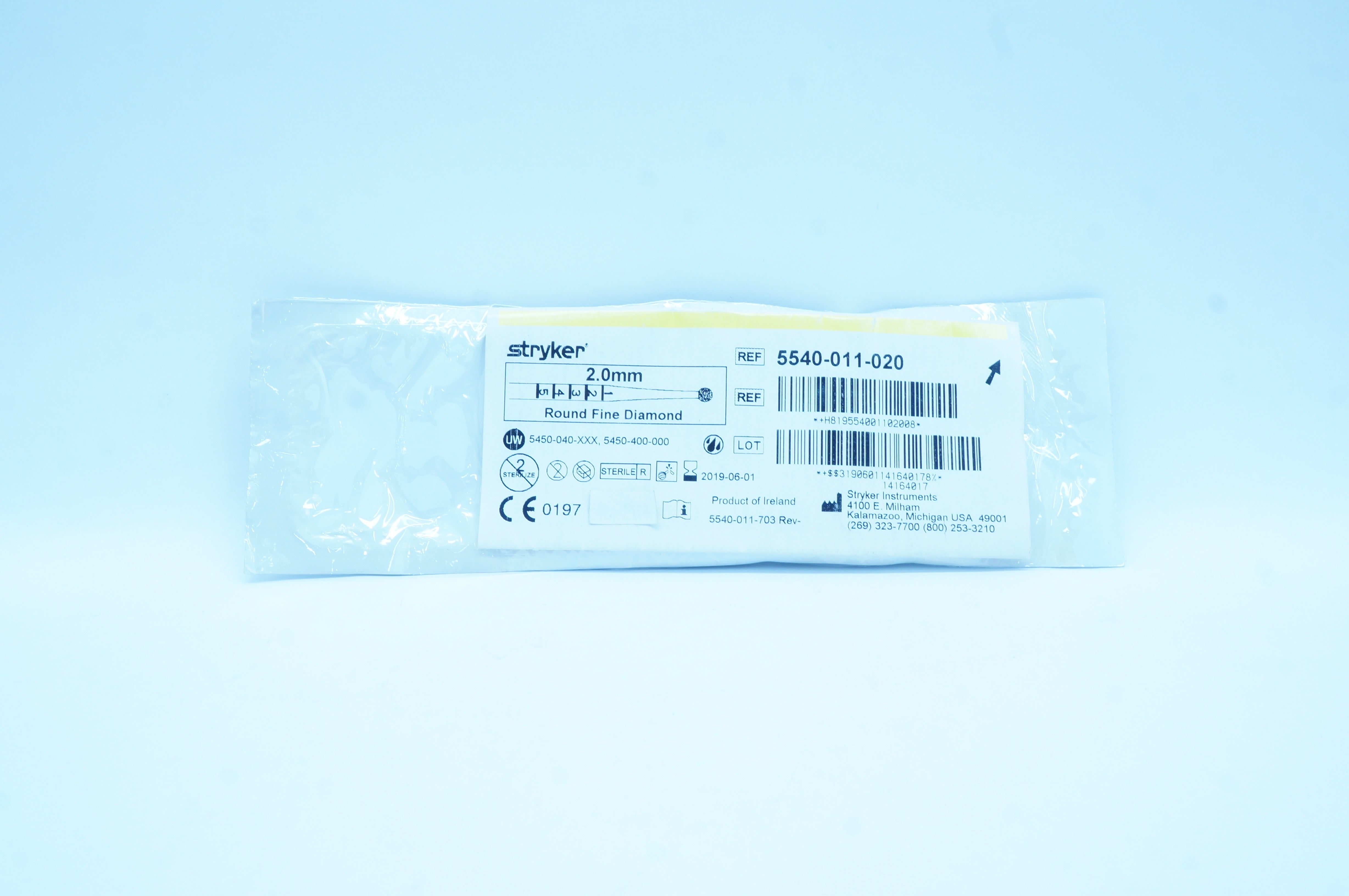 Stryker 5540-011-020 Round Fine Diamond 2.0mm (x)