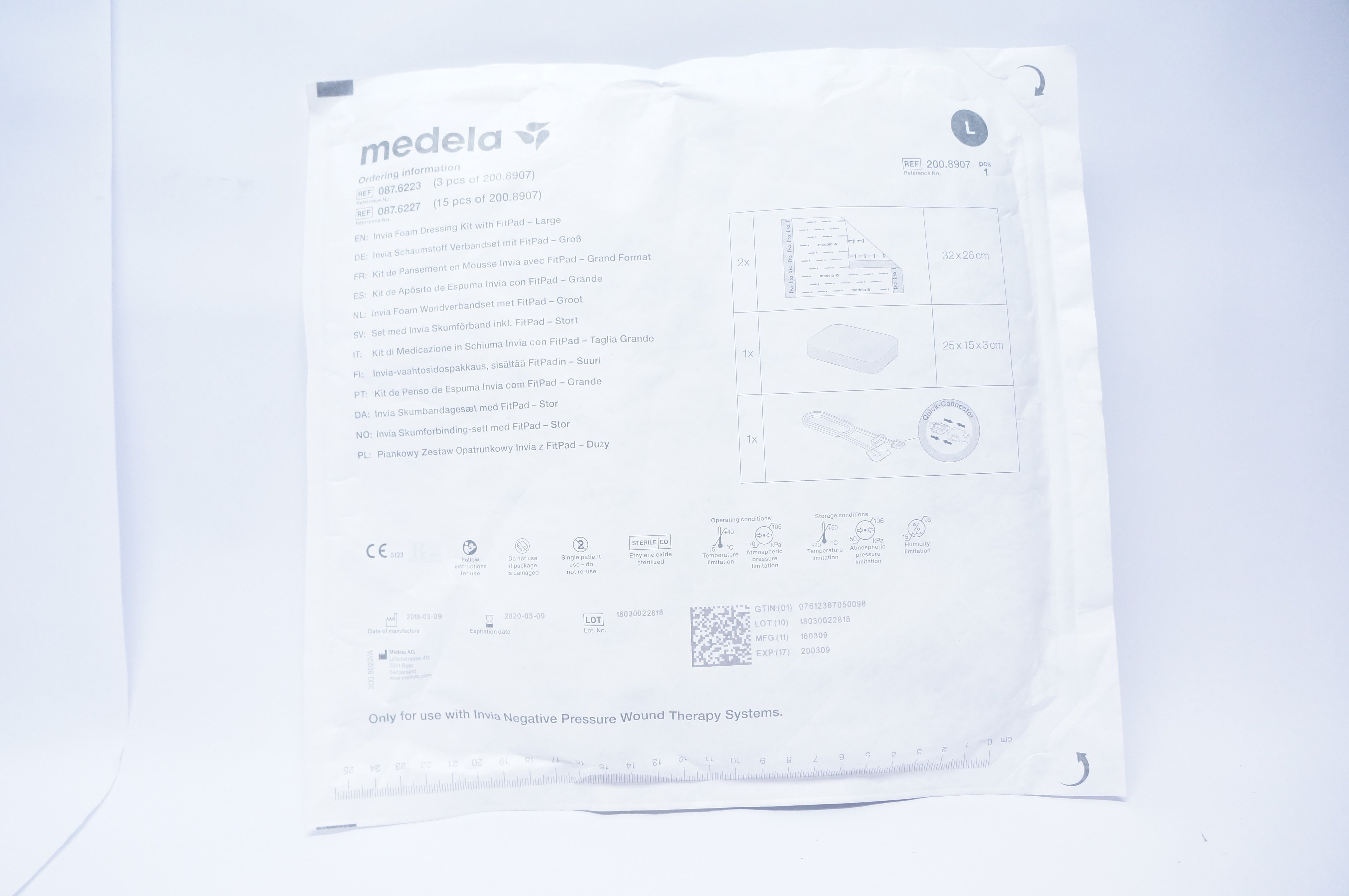 Medela 200.8907 Invia Foam Dressing Kit With FitPad Large (x)