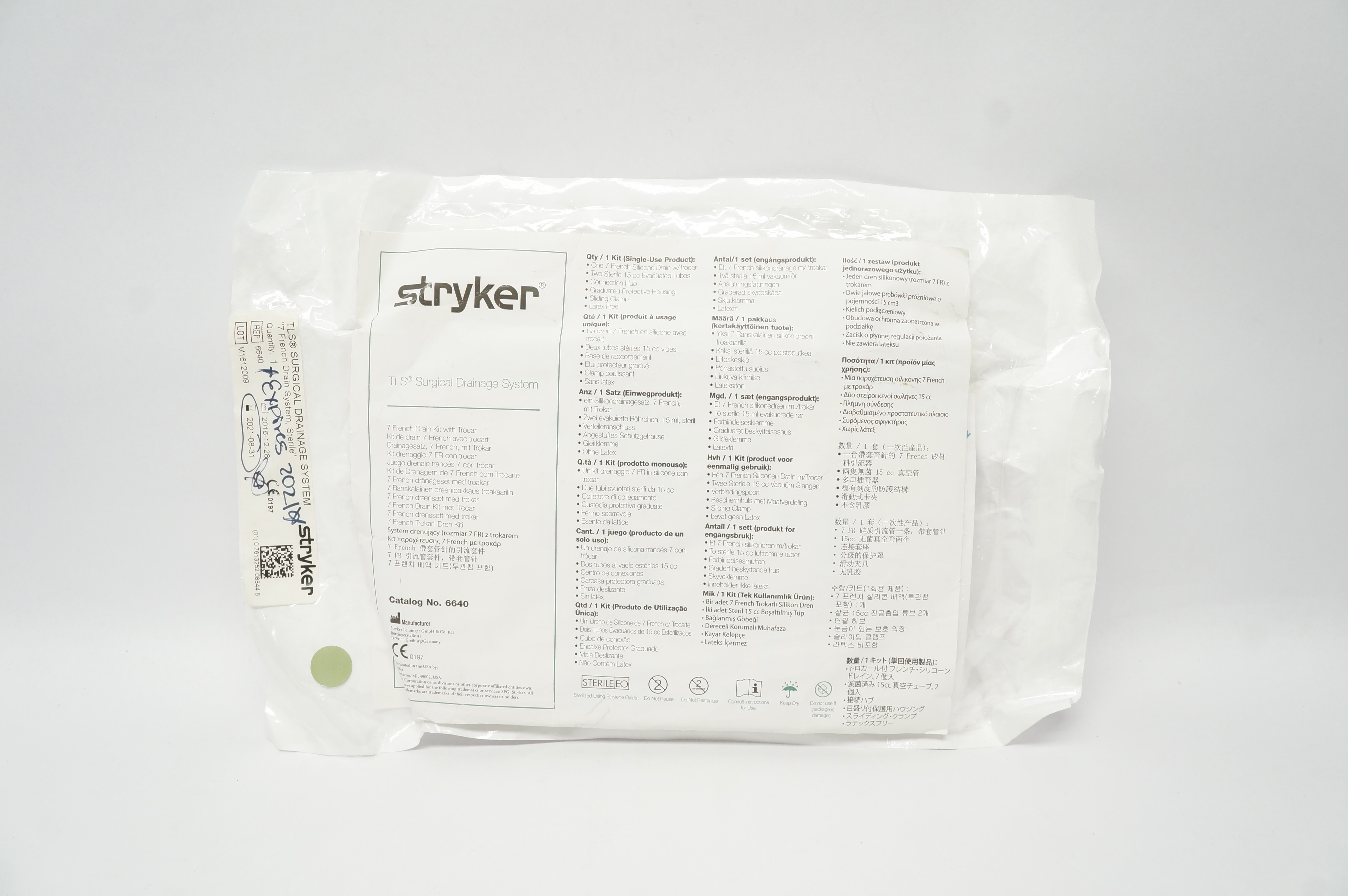 Stryker 6640 TLS Surgical Drainage System 7Fr Drain Kit with Trocar (x)