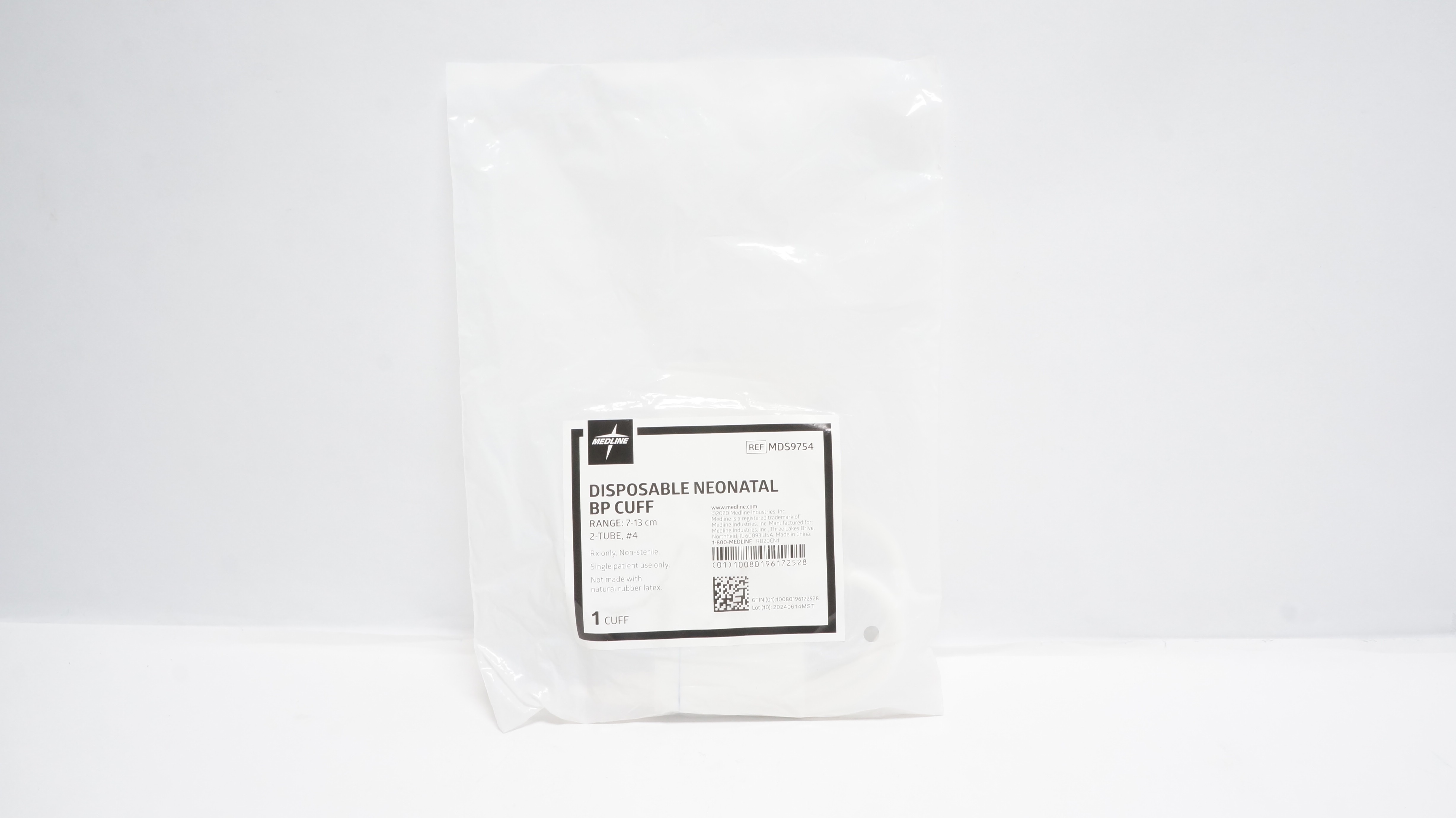 Medline MDS9754 Disposable Neonatal Cuff 7-13cm 2-Tube, #4