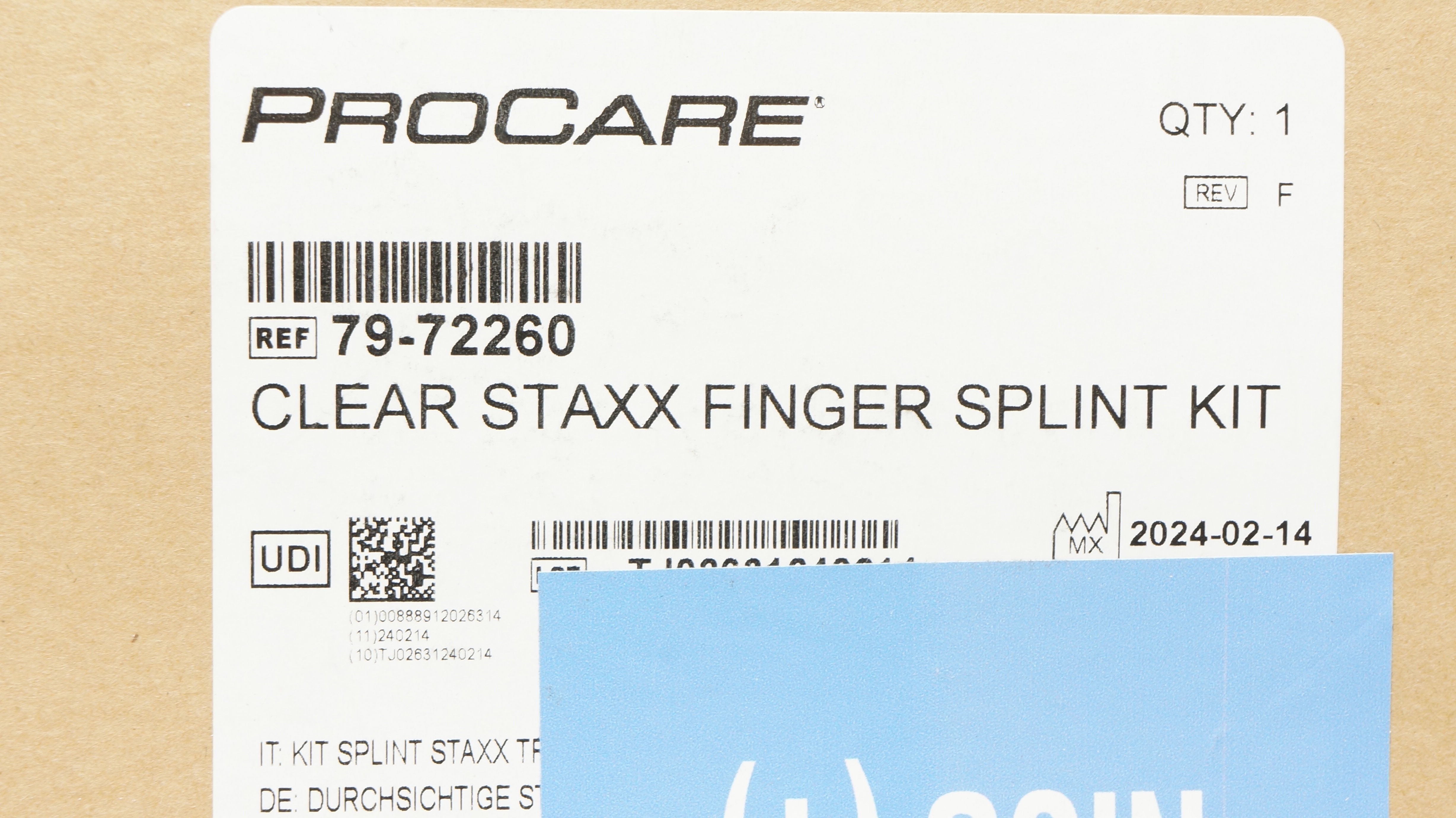 Procare 79-72260 Clear STAXX Finger Splint Kit