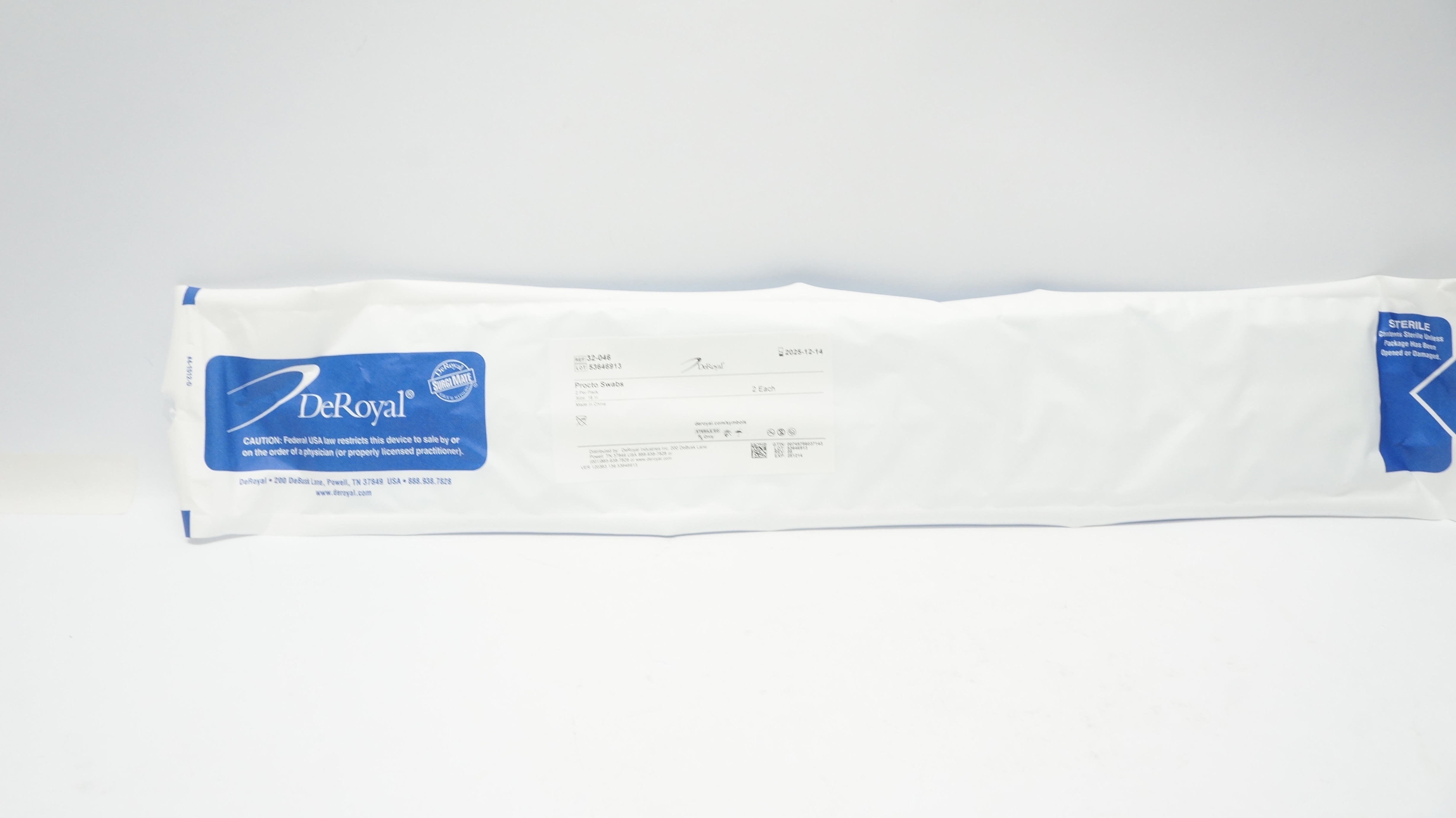 DeRoyal 32-046 Procto Swabs, Size 16 inch - Pack of 2