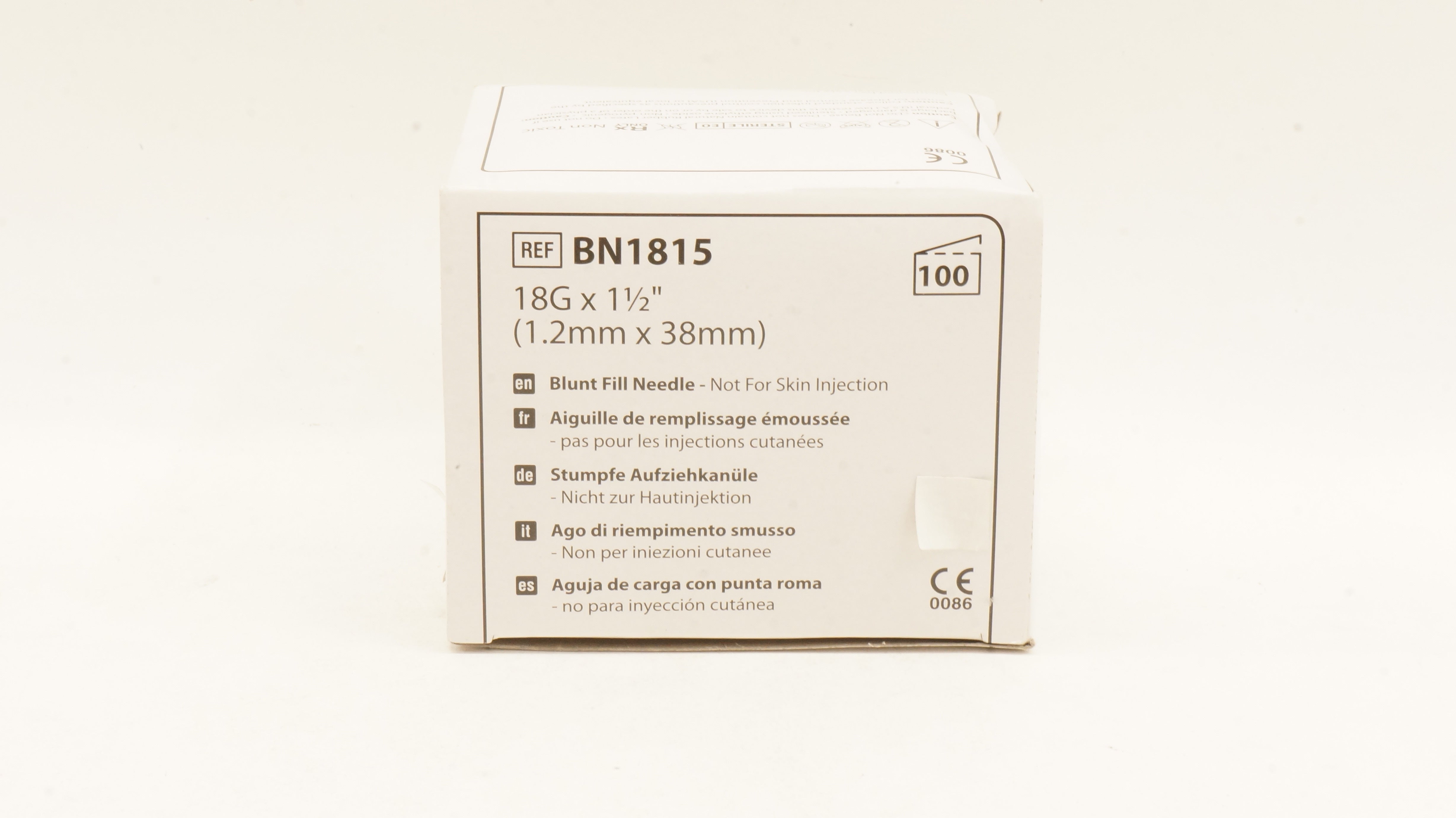 Smith Medical BN1815 Blunt Fill Needle 18Ga x 1 1/2inch - Box of 100 (x)