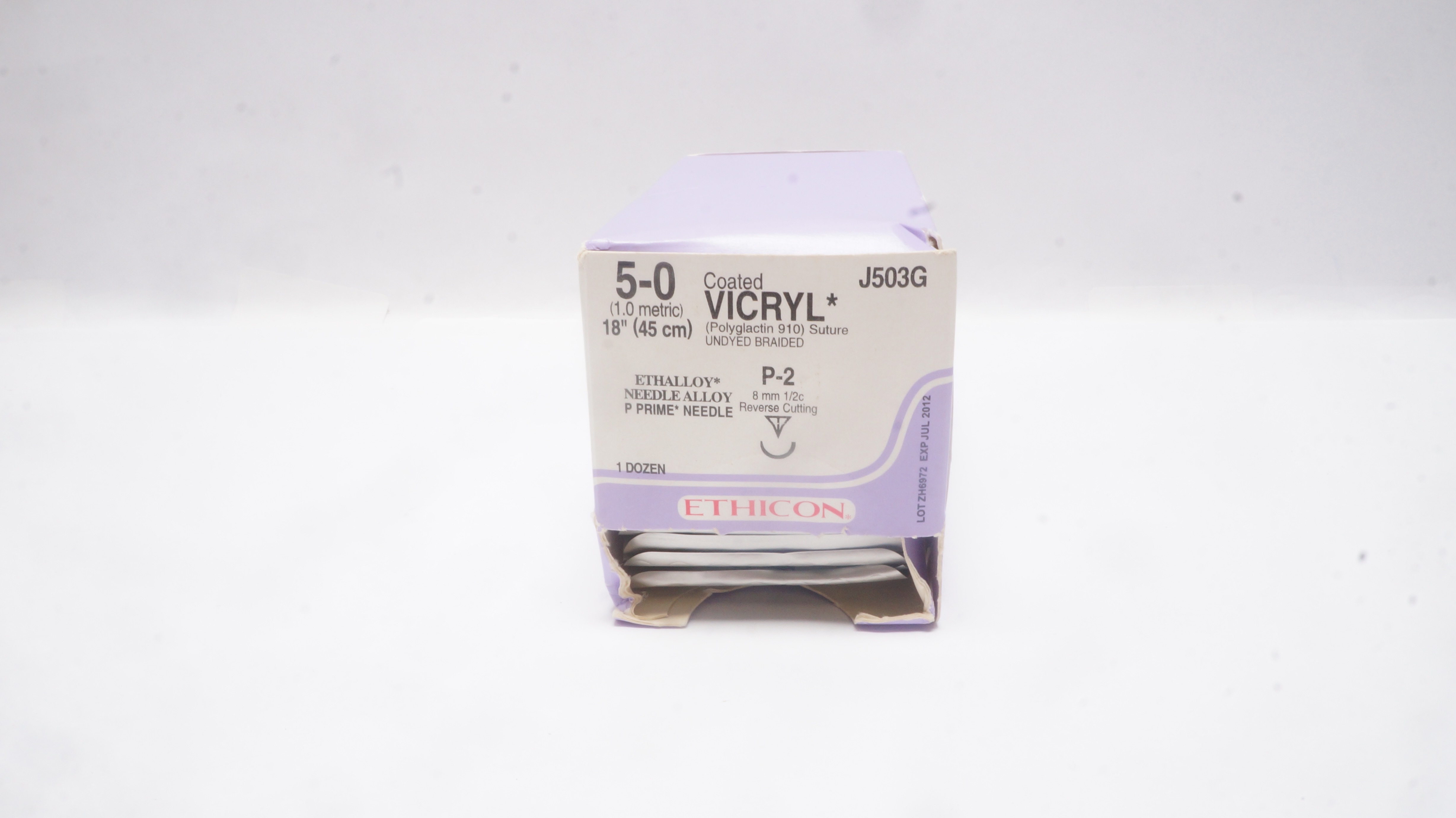 Ethicon J503G VICRYL, Precision Point - Reverse Cutting, P-2, 18in(x) -Box of 12